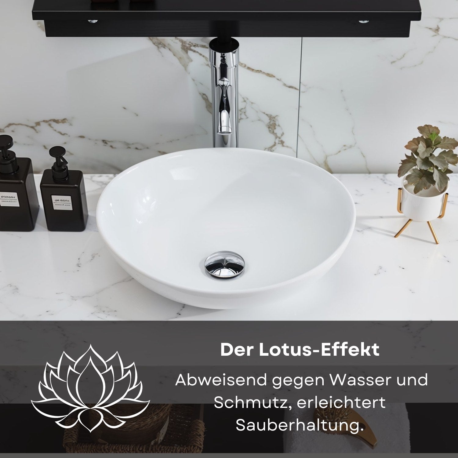 Dřez Park v lesklé bílé barvě z nejlepší keramiky jako nástěnný dřez bez otvoru pro baterii o rozměrech 400 x 340 x 145 mm