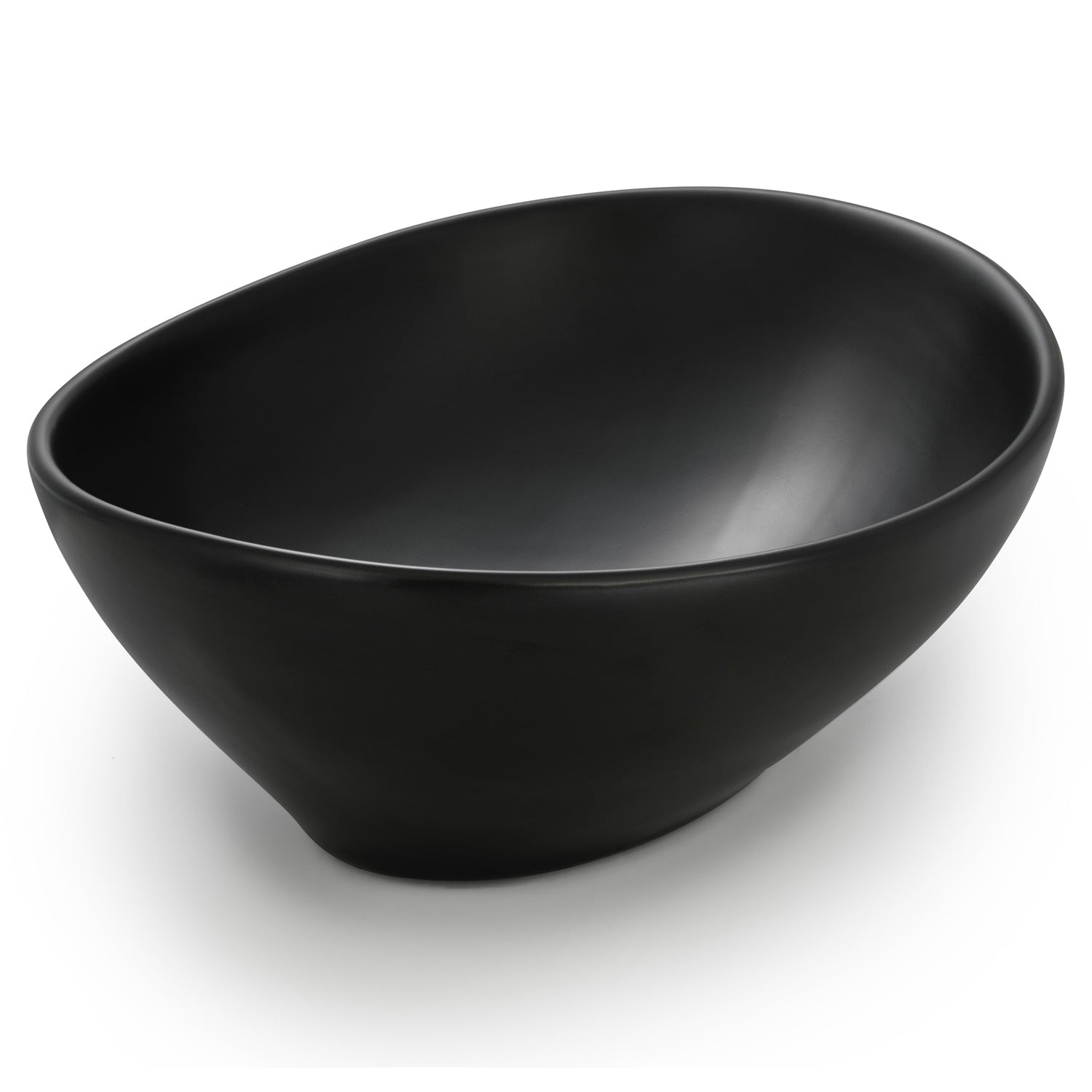 Lavabo à poser Park en céramique fine, finition noir mat, sans trou pour robinet, 400 x 340 x 145 mm