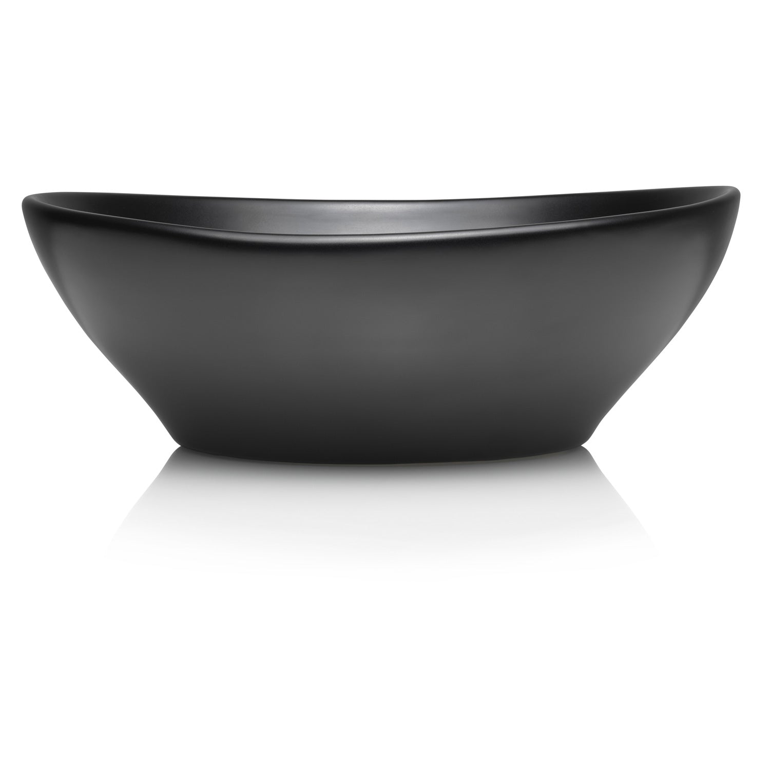 Lavabo à poser Park en céramique fine, finition noir mat, sans trou pour robinet, 400 x 340 x 145 mm