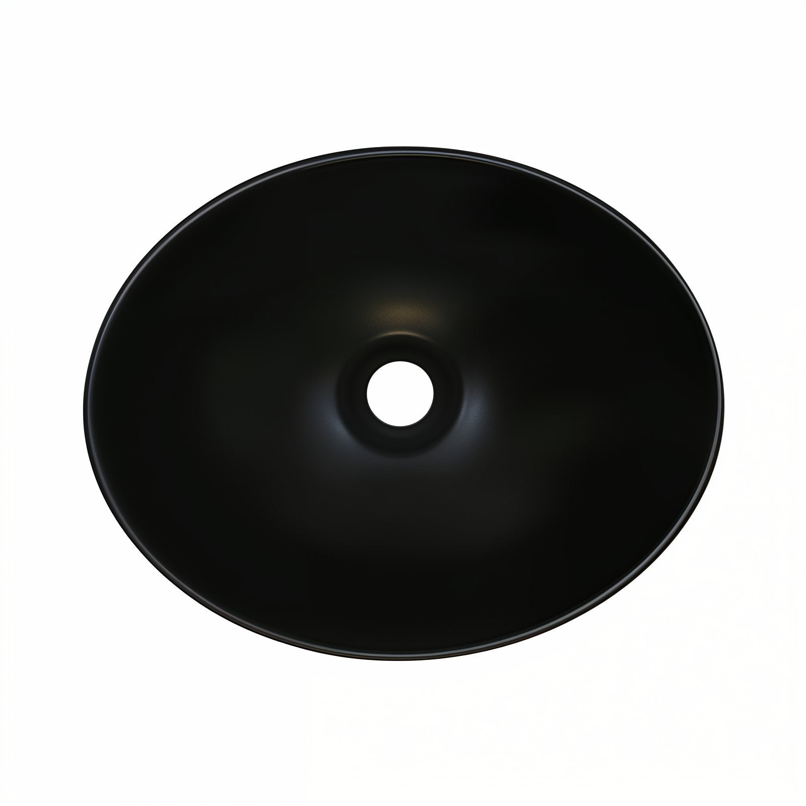 Lavabo à poser Park en céramique fine, finition noir mat, sans trou pour robinet, 400 x 340 x 145 mm