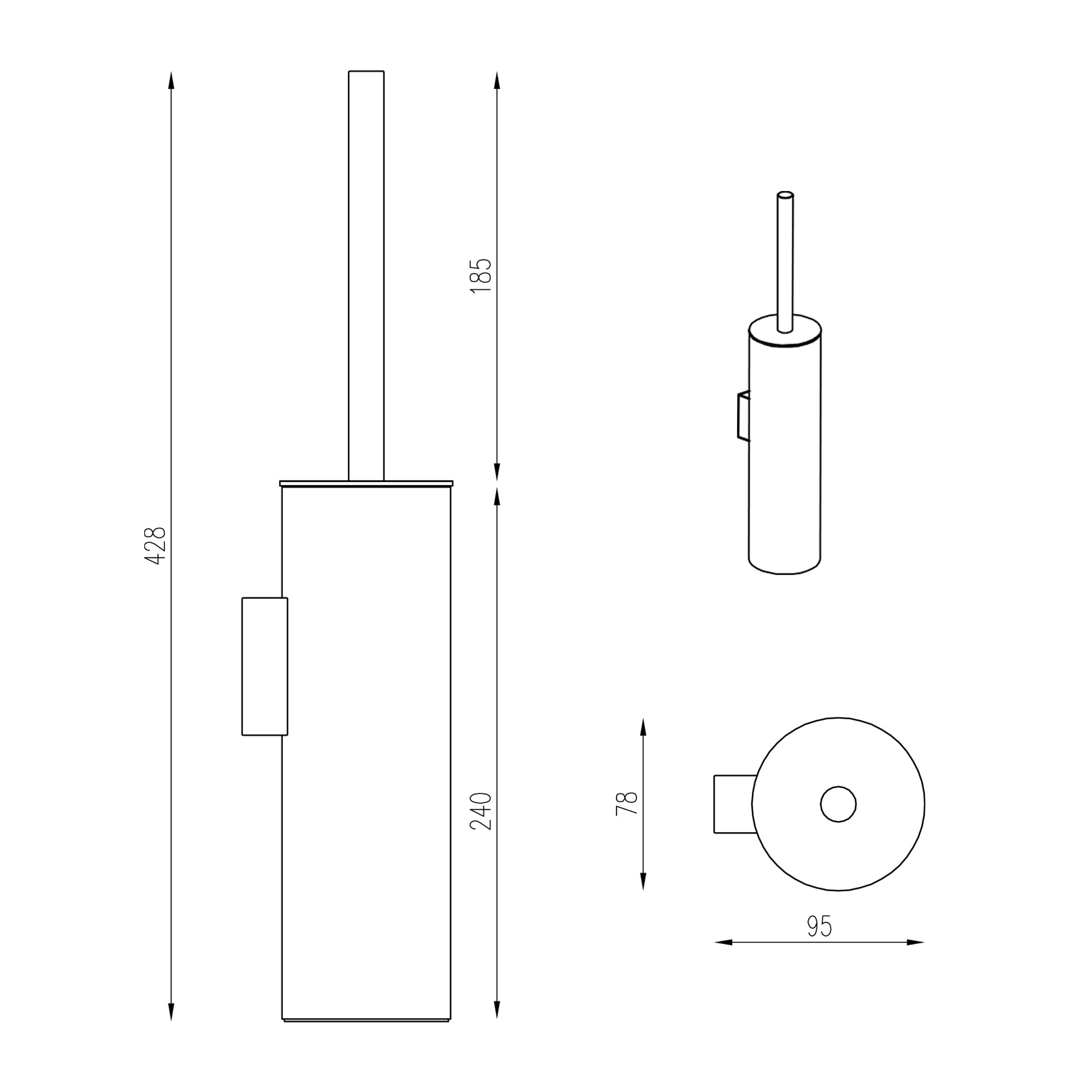 Toilet brush holder Highline series Chrome