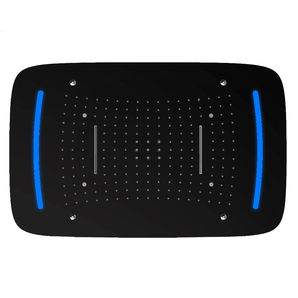 Stilform Design XL Pomme de douche LED effet pluie 68x43 cm Soho 2.0 en noir mat