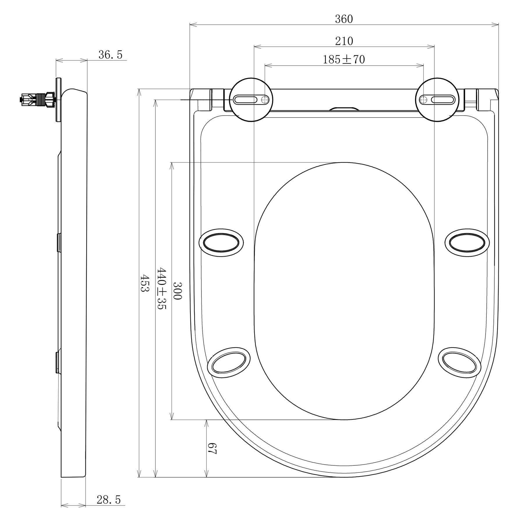 Abattant WC Soho avec descente assistée en noir mat (Duroplast)