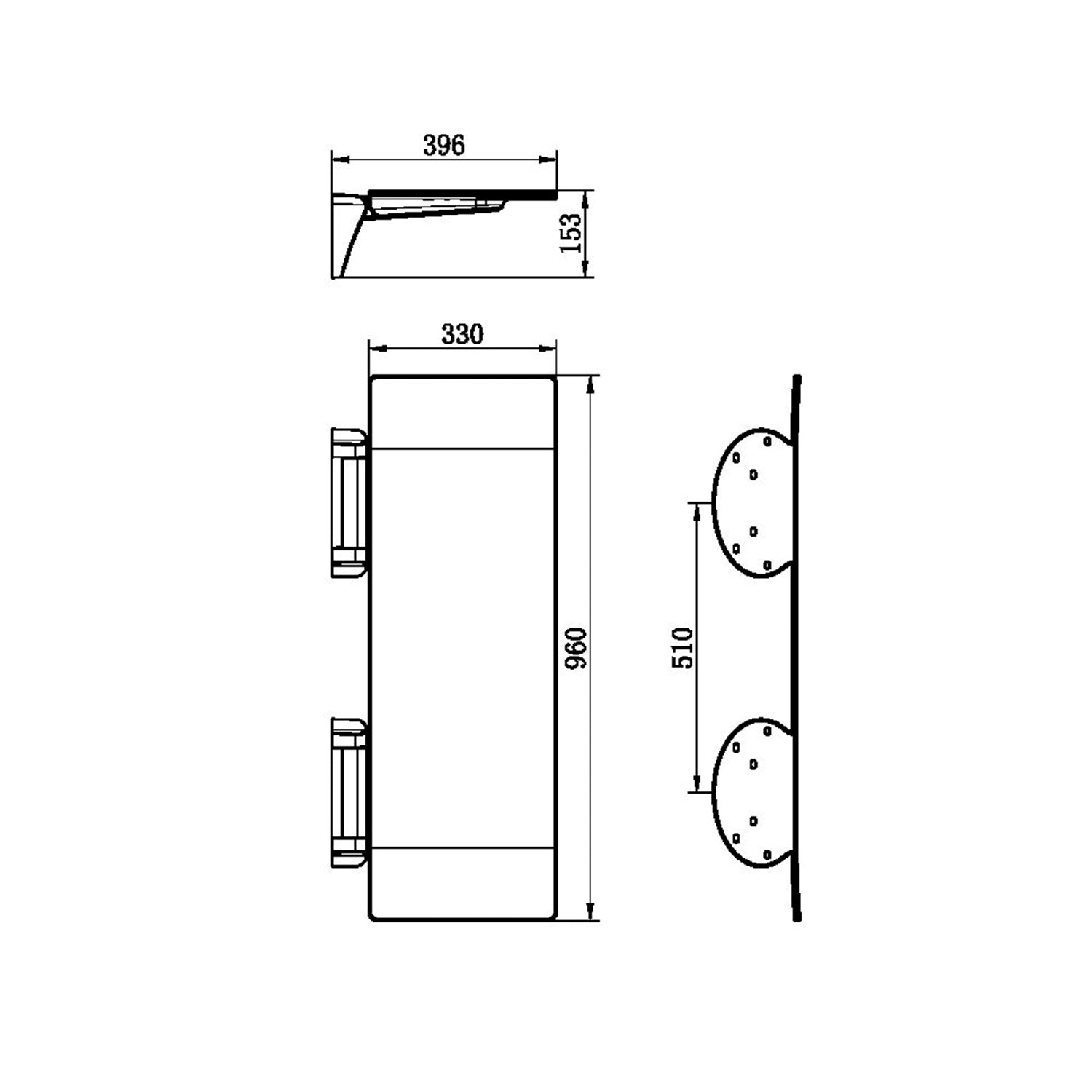 Siège de douche rabattable Mecca CARE 960×330MM