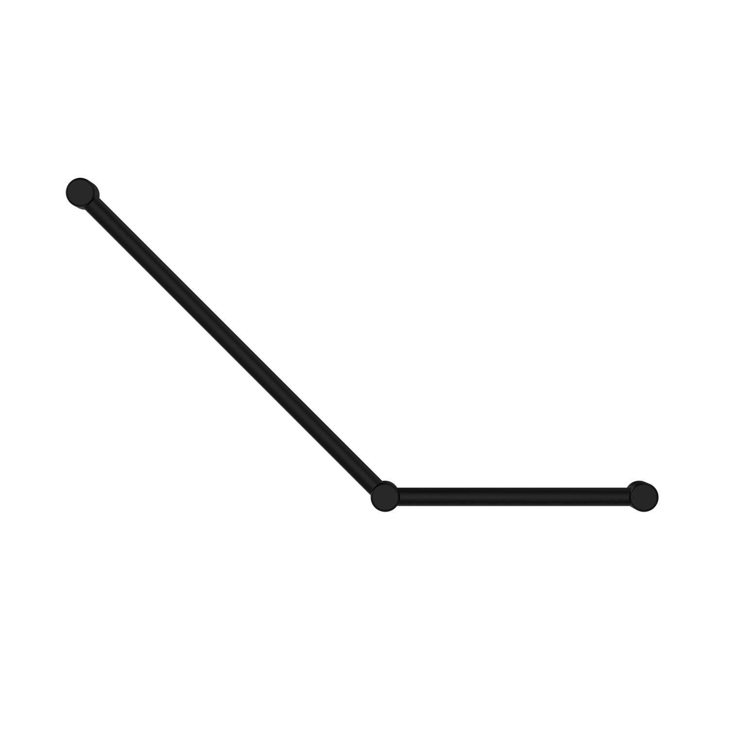 Mecca CARE 32 mm úchytná rukojeť pro toaletu, 45°, 750 x 450 mm opěrná rukojeť