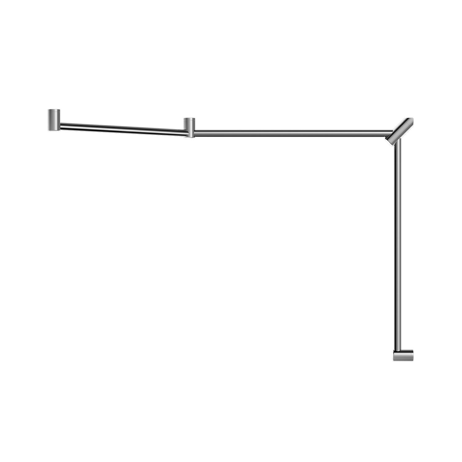 Ensemble de poignées de soutien WC DDA Mecca CARE 32 mm, 45° continu, 750 x 965 x 1025 mm