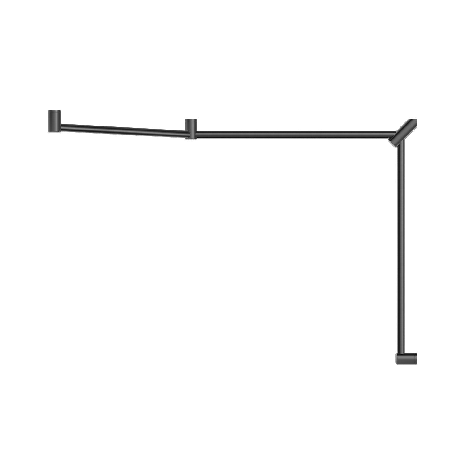 Ensemble de poignées de soutien WC DDA Mecca CARE 32 mm, 45° continu, 750 x 965 x 1025 mm