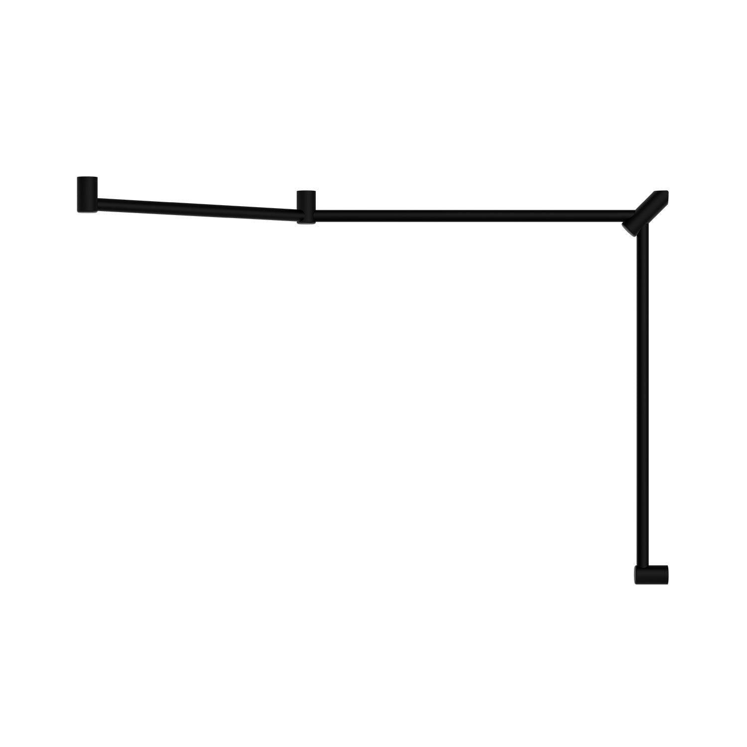 Ensemble de poignées de soutien WC DDA Mecca CARE 32 mm, 45° continu, 750 x 965 x 1025 mm