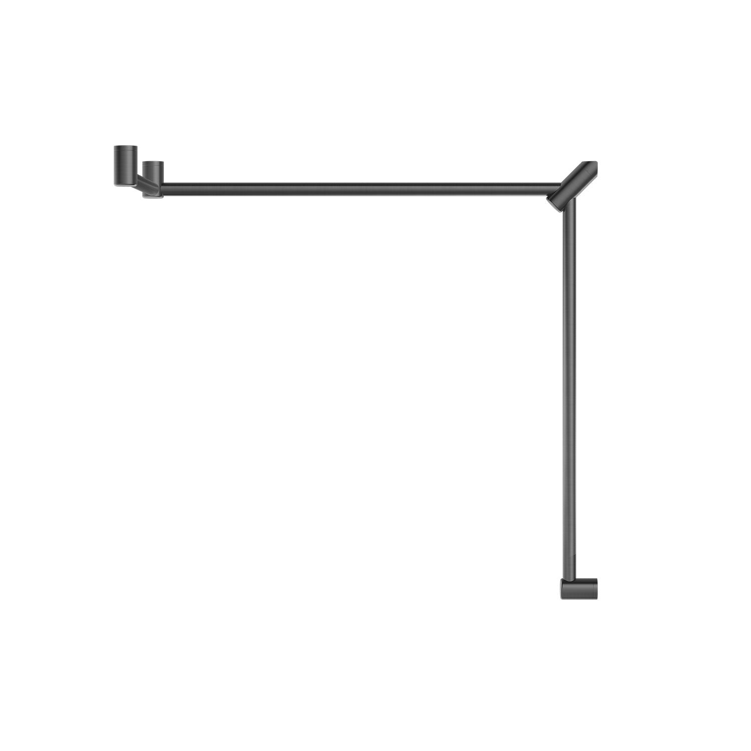 Ensemble de poignées de soutien WC DDA Mecca CARE 32 mm, 90° continu, 600 x 1065 x 1025 mm