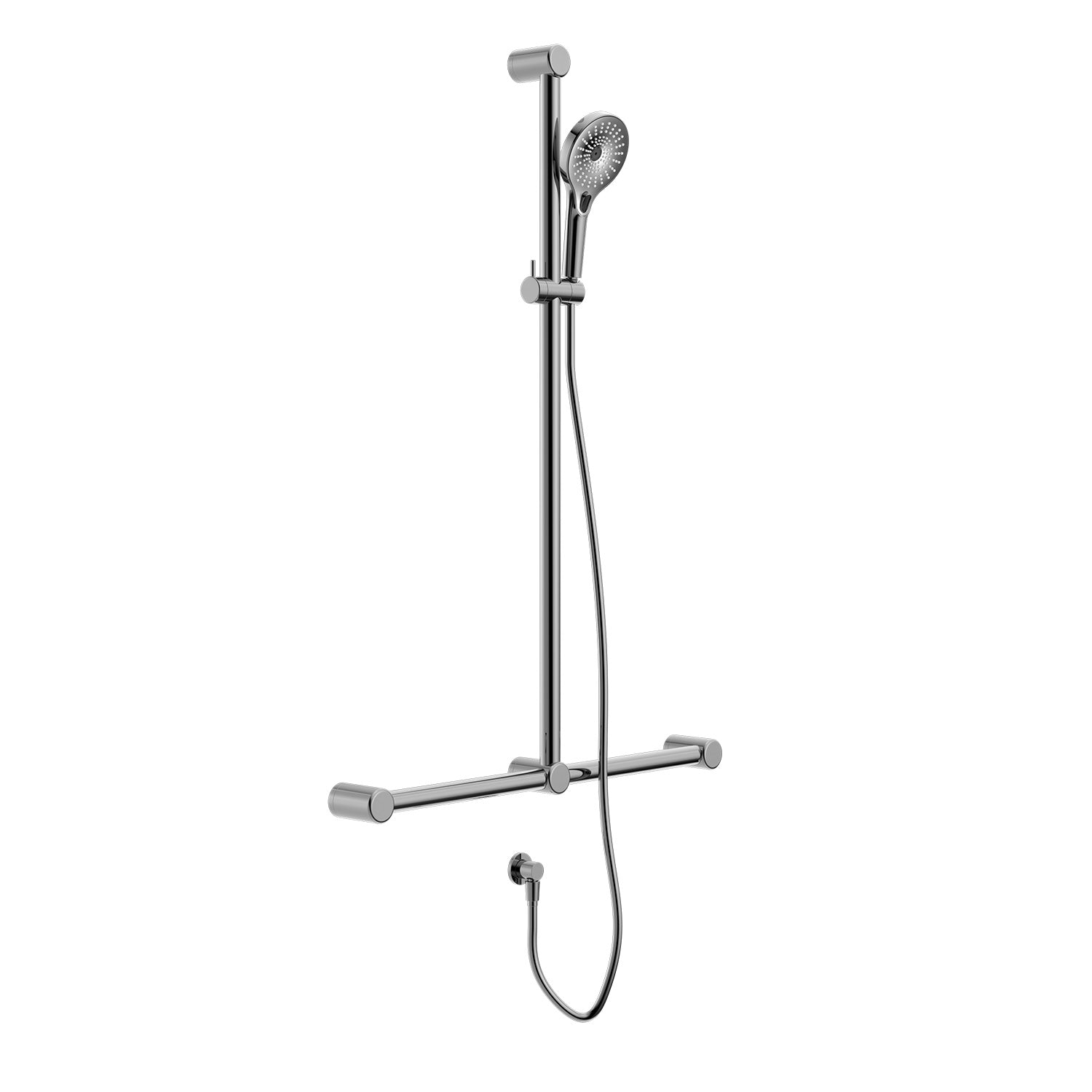 Barre de douche T Mecca CARE 32-MM avec appui et douchette de main, 1100X750MM