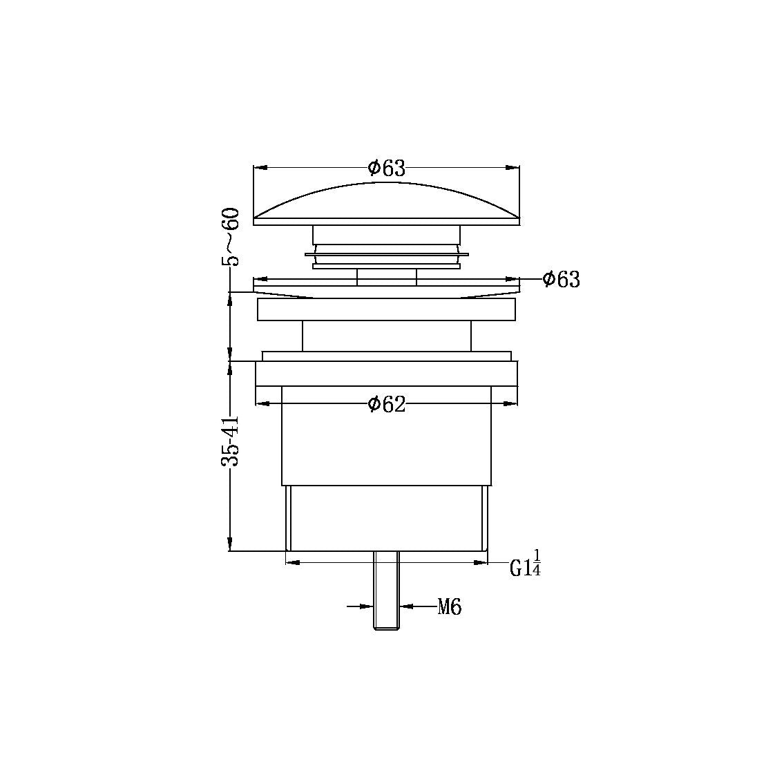 Odtoková sada pro umývadlo – automatický pop-up