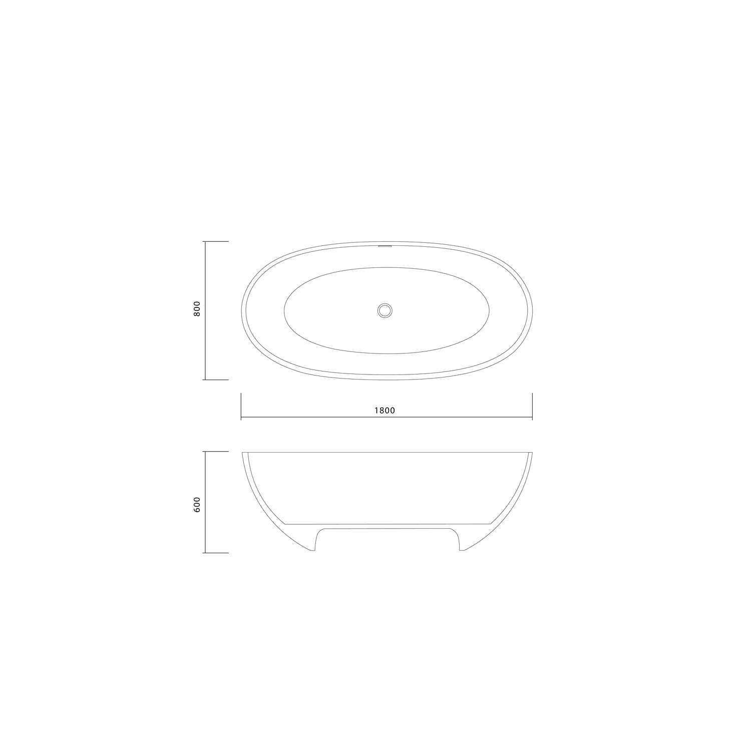 Freistehende Badewanne "Soho 2.0" 160, 168 oder 180 cm - Mineralguss