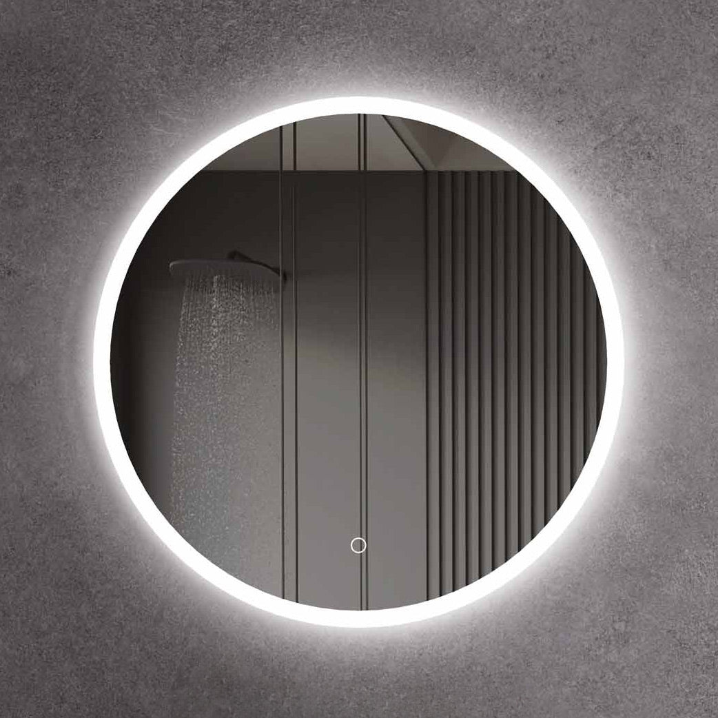 LED-Badspiegel Rund | Vorder- & Hintergrundbeleuchtung | dimmbares Licht | Touch-Sensor & Spiegelheizung | Größe wählbar