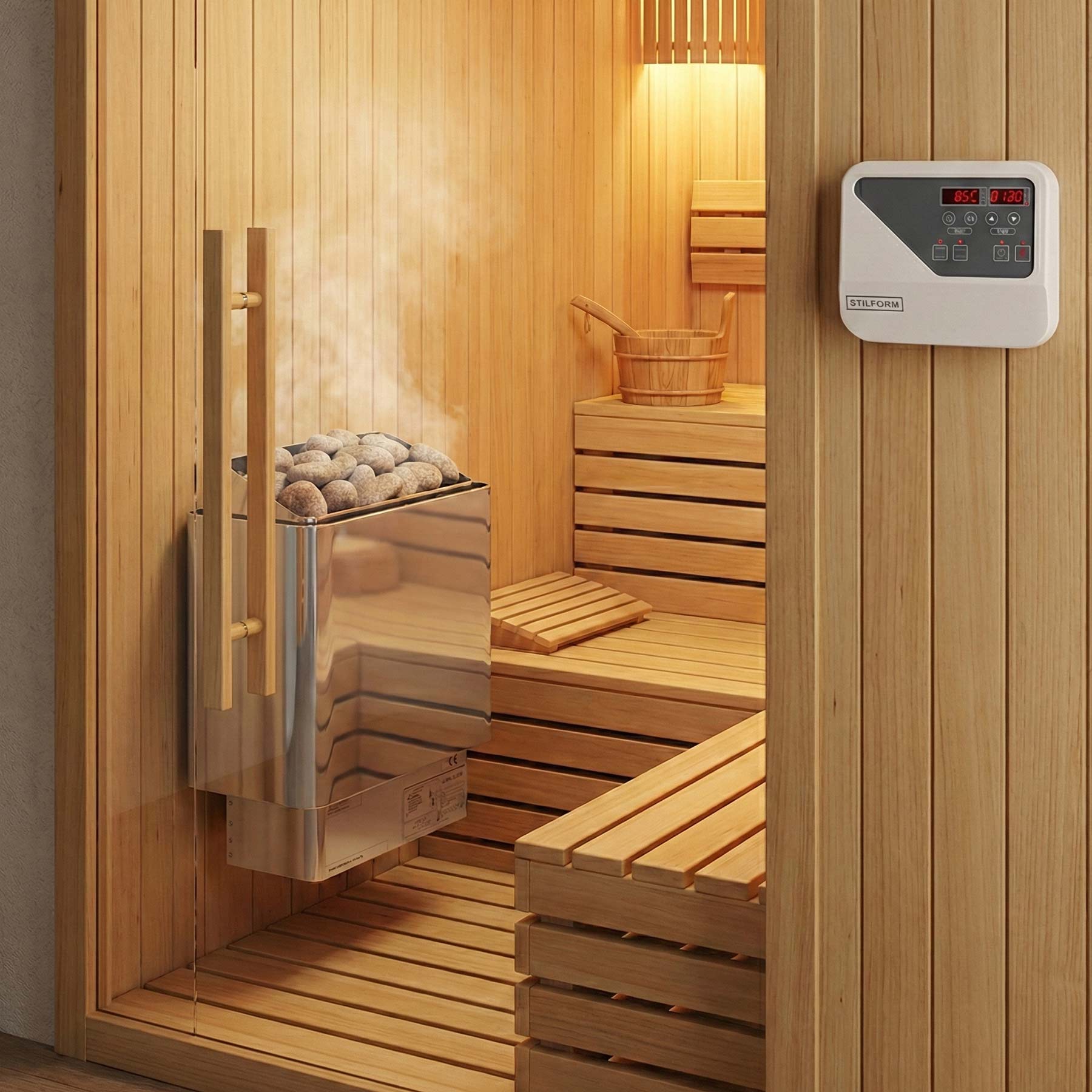 Saunaofen Thermolux 4,5KW/6KW Gunmetal – Touch/Digital Controller