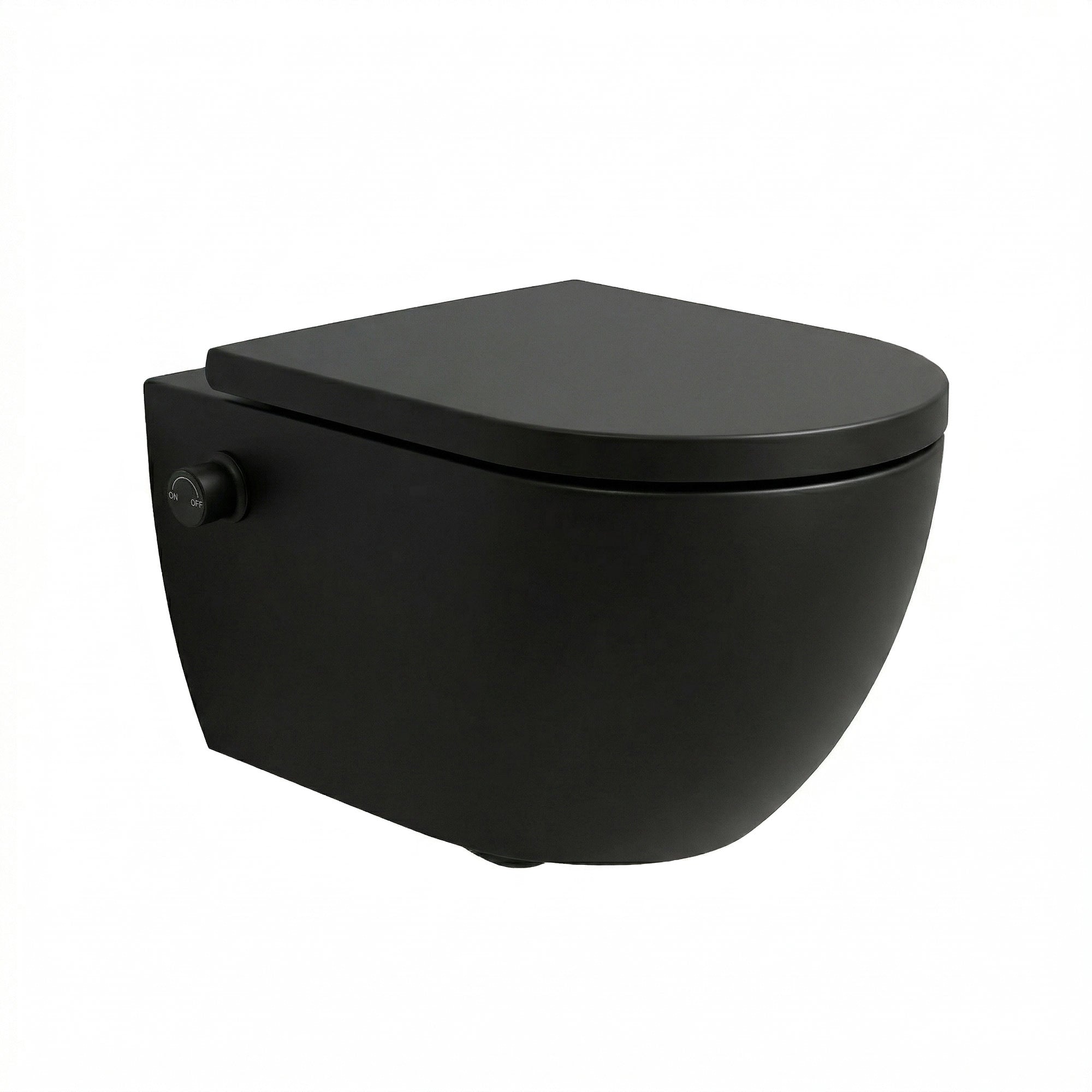 Mosdóperem nélküli zuhanytoalett SOHO 4.0, levehető soft-close ülőkével, Taharet fekete matt