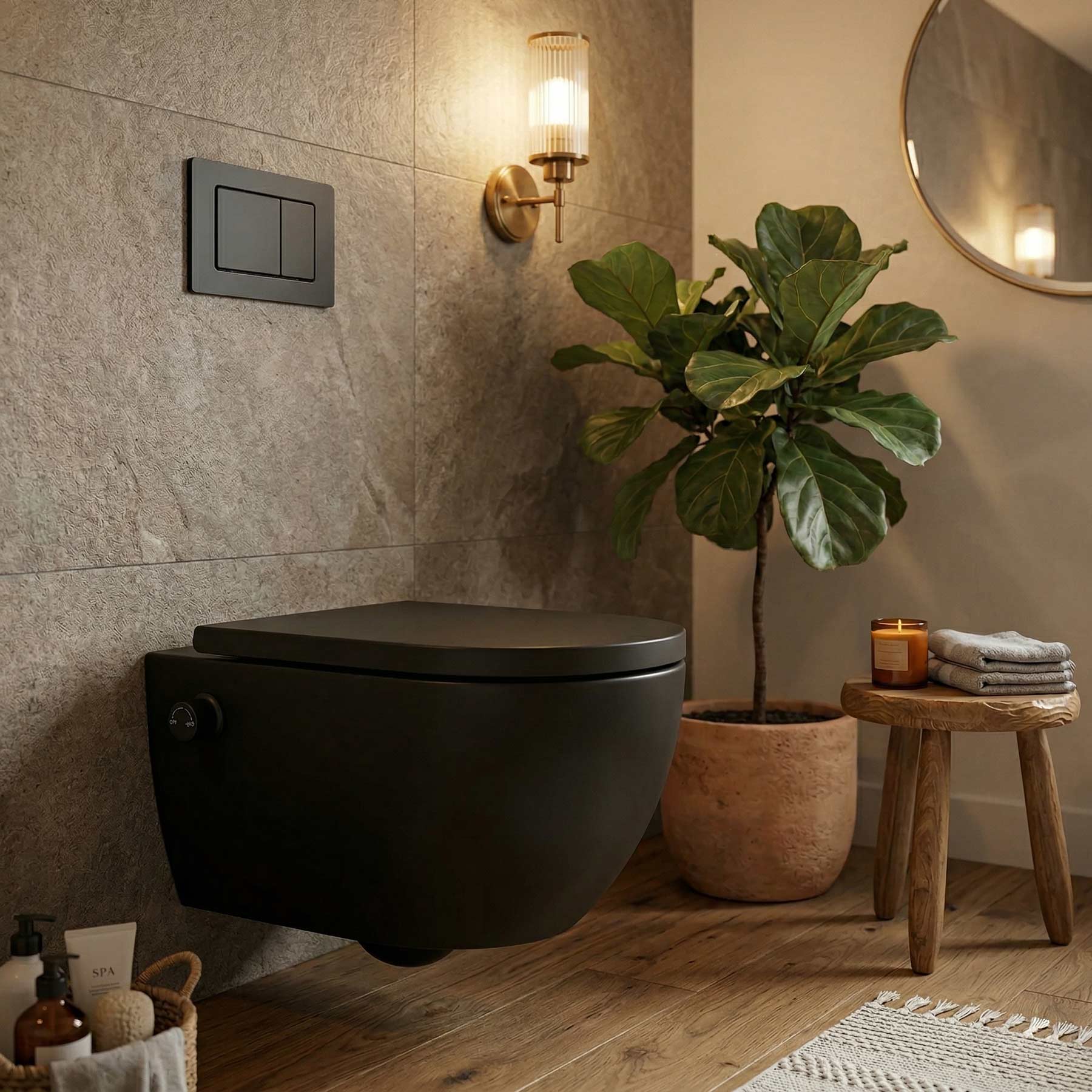 Spłukiwania bez krawędzi, Dusch-WC SOHO 4.0 z zdejmowanym sedesem Softclose Taharet w matowej czerni