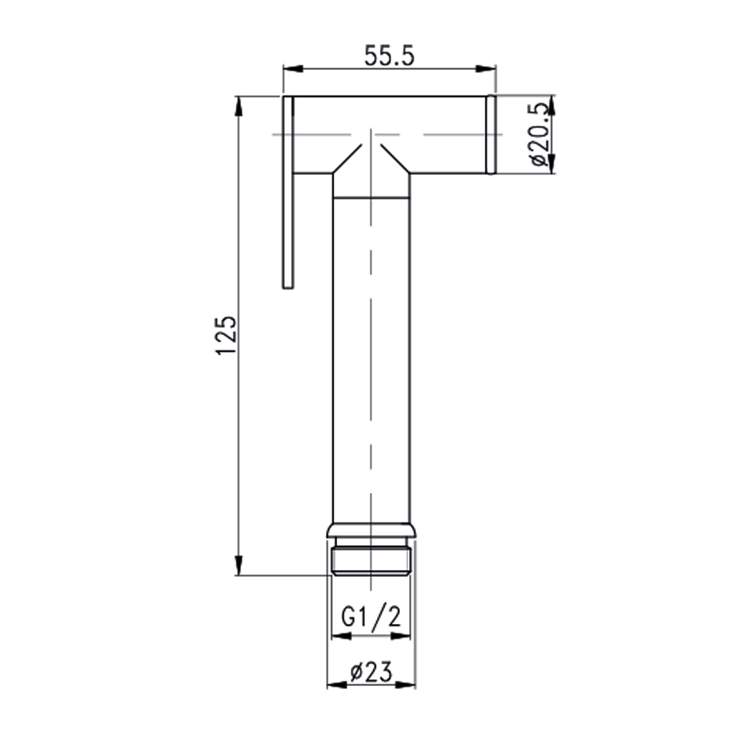 Design WC/Bidet Handbrause Komplettset mit Absperrventil - Rund in Schwarz Matt