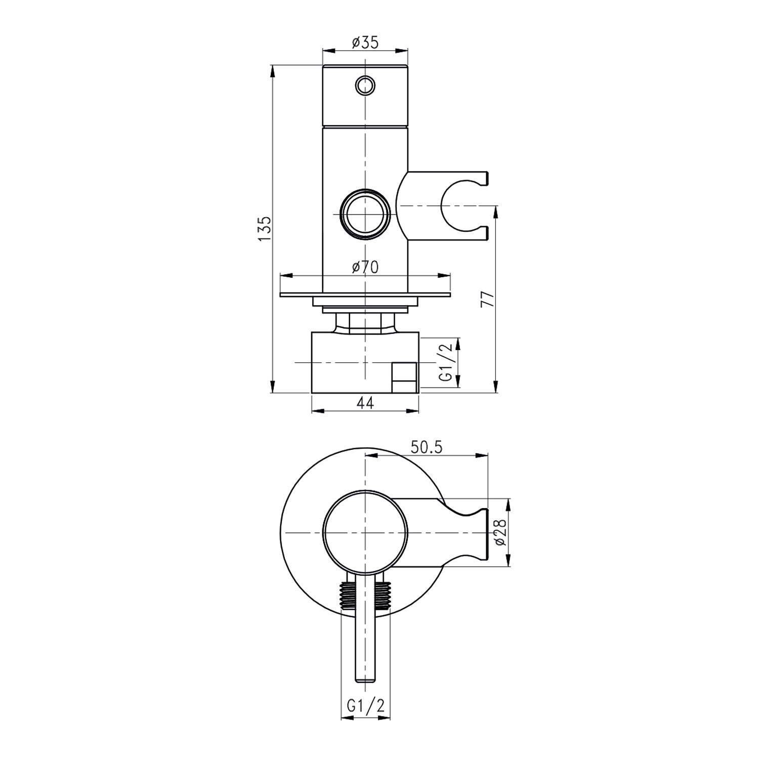 Design WC/Bidet Handbrause Komplettset mit Unterputz Mischerarmatur Mini