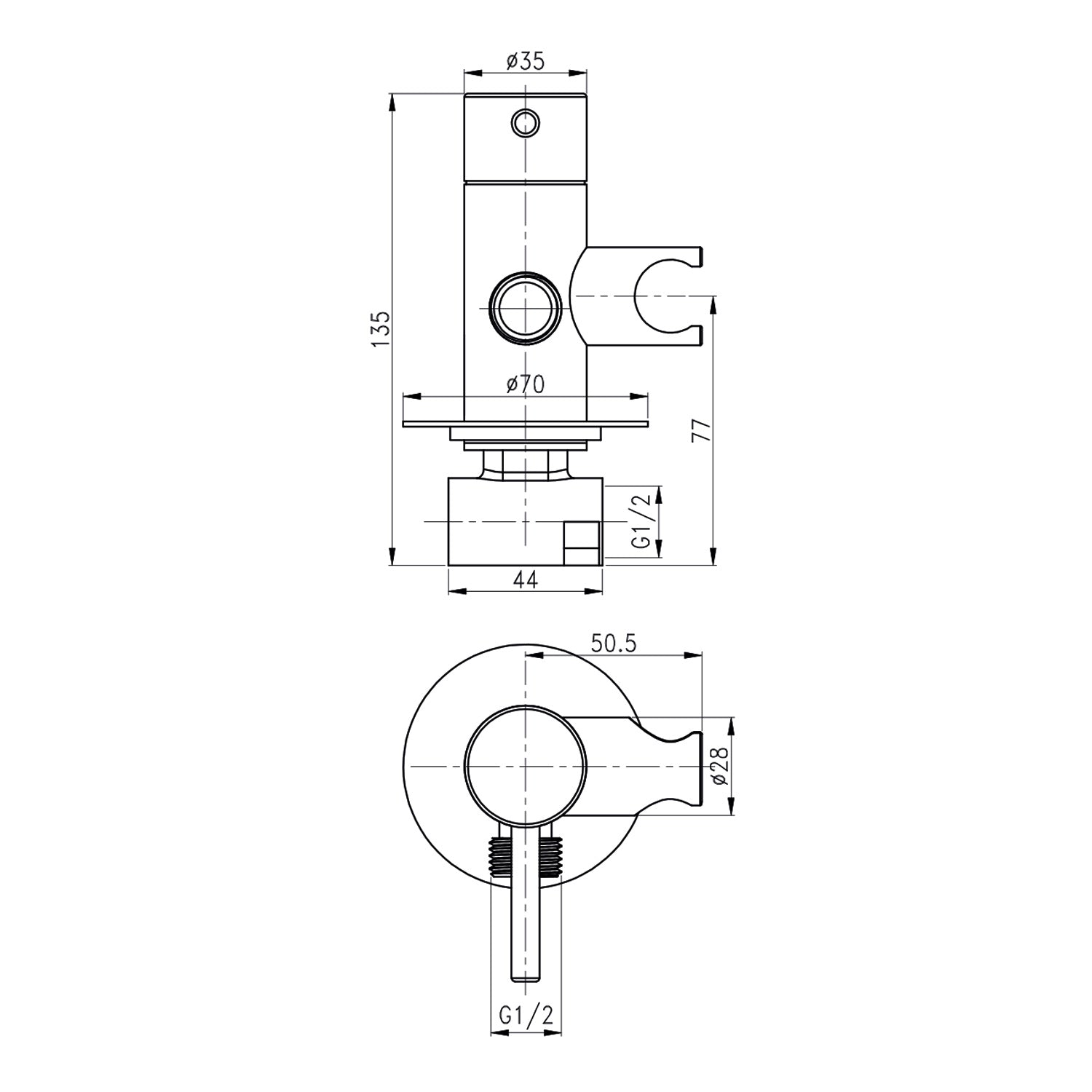 Set completo doccetta WC/Bidet con miscelatore a incasso Mini in nero opaco