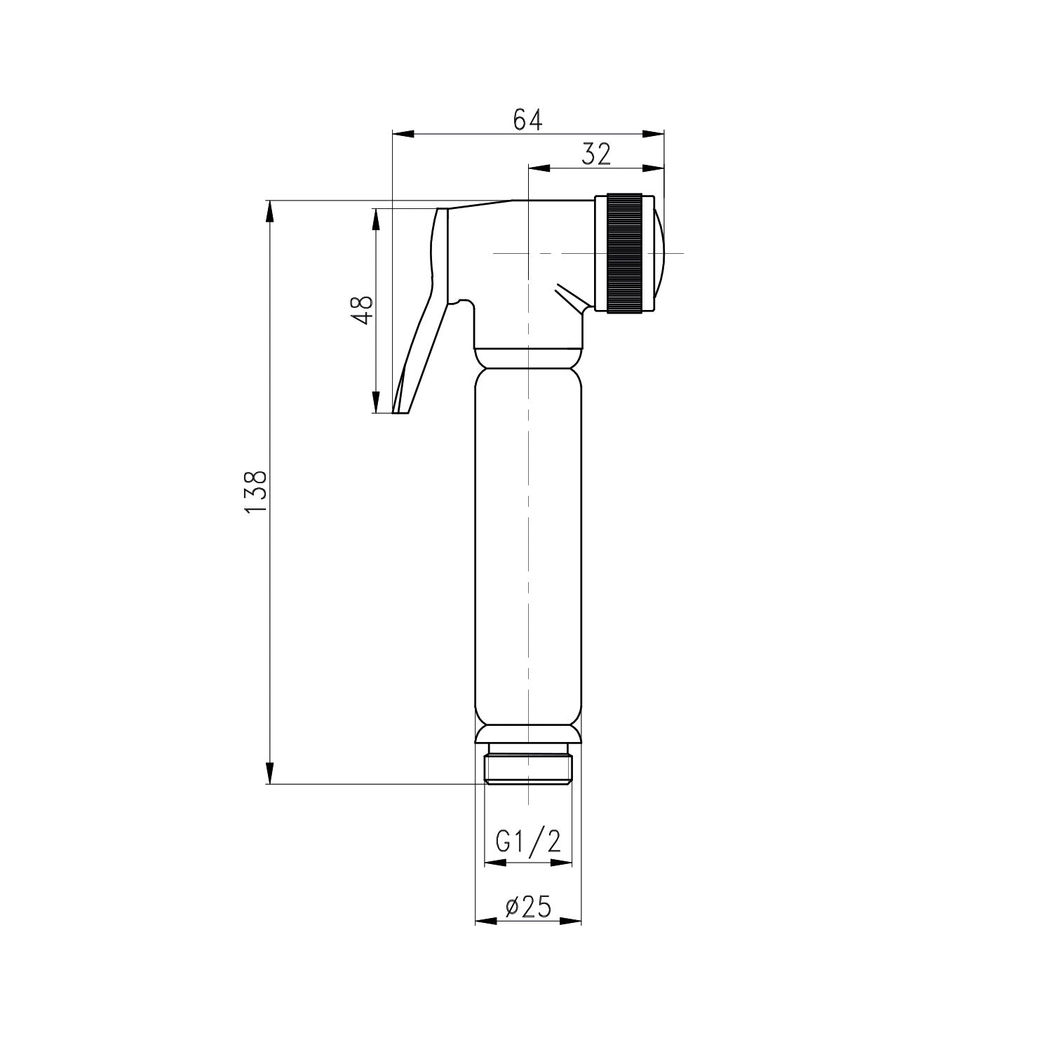 Design WC/Bidet Handbrause Schwarz Matt