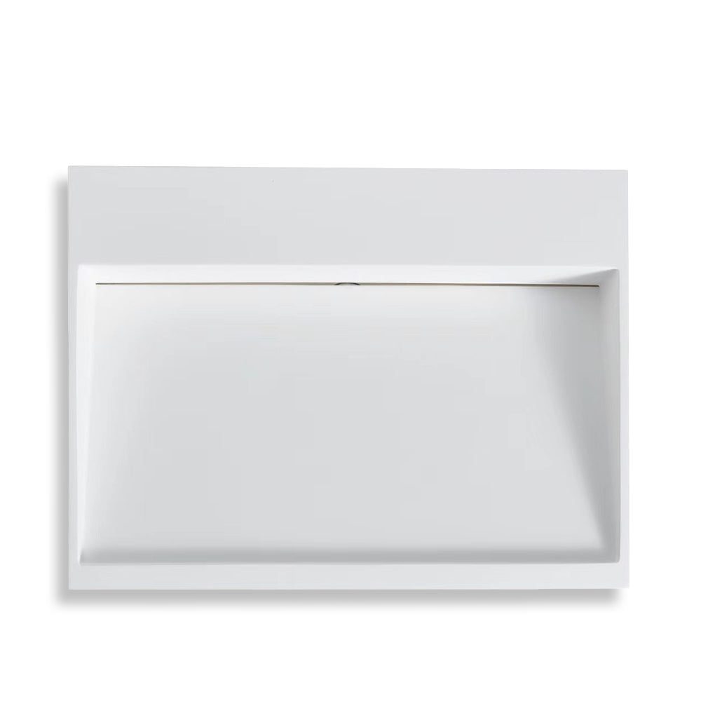Stilform Wandwaschbecken 60x46x28 cm | Mineralguss mit Ablagefach | Weiß matt