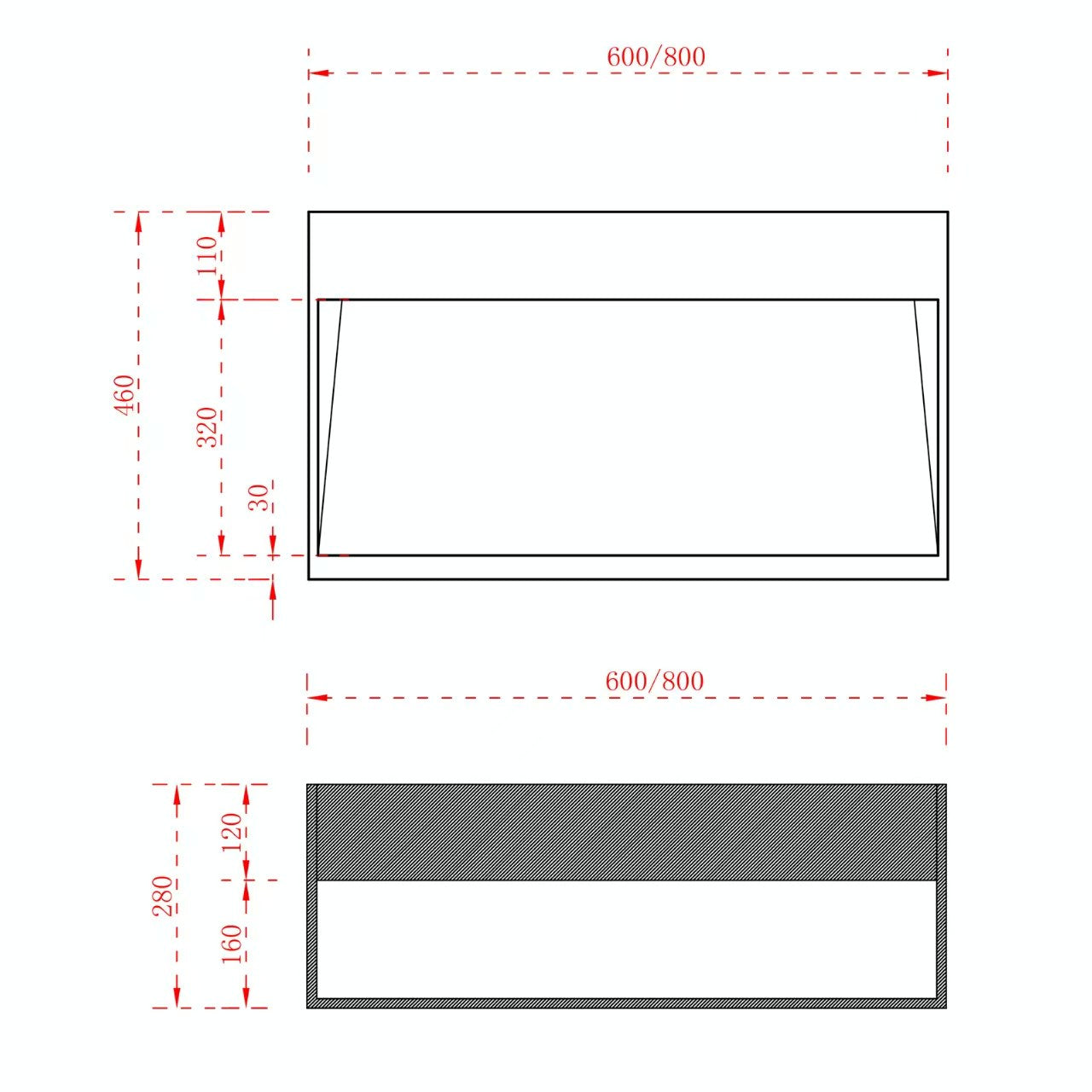 Stilform Wandwaschbecken 60x46x28 cm | Mineralguss mit Ablagefach | Weiß matt