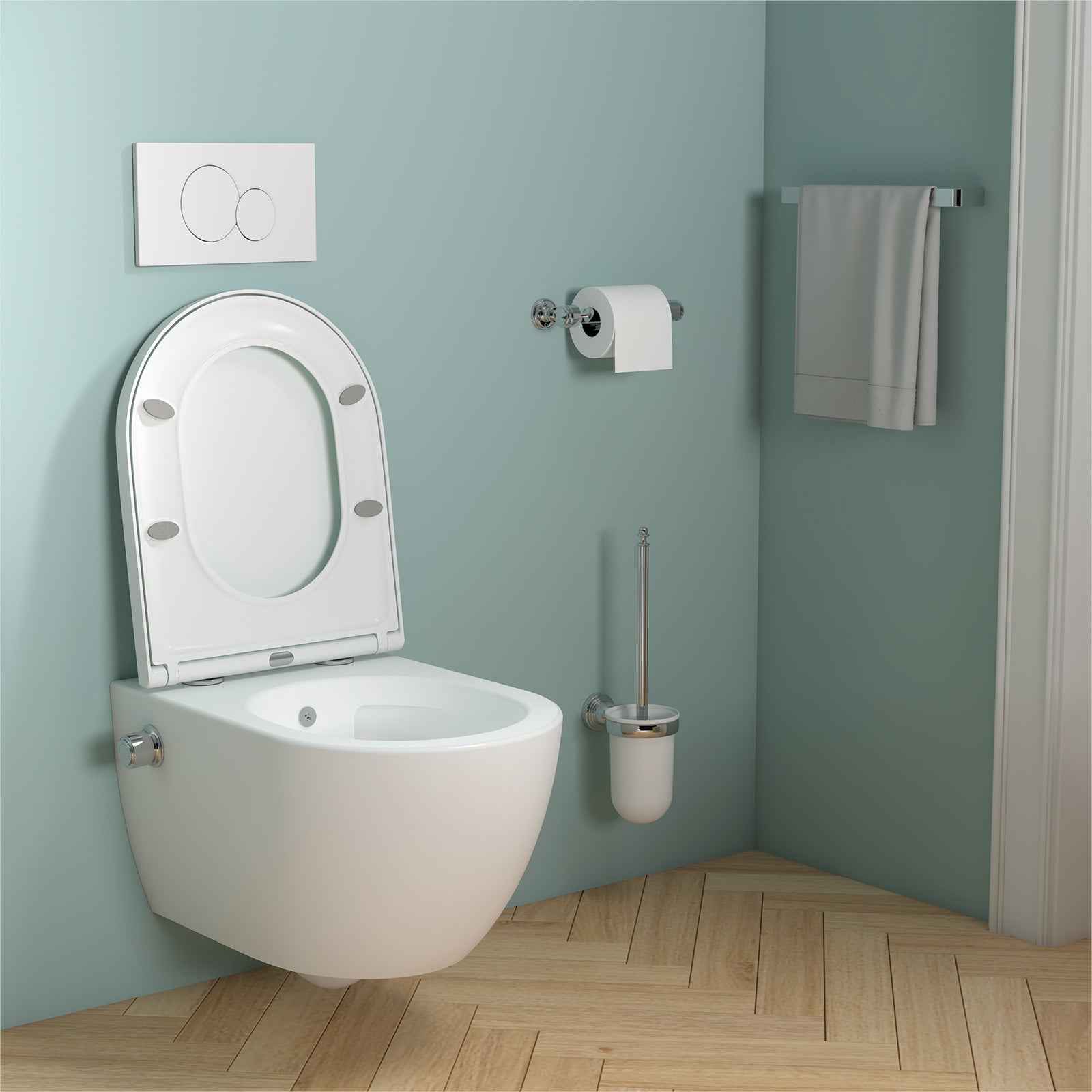 WC-douche sans bord de rinçage SOHO 4.0 avec siège amovible Softclose Taharet