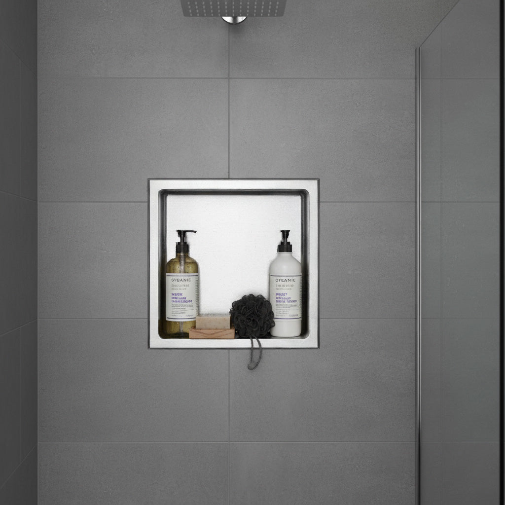 Niche murale Stilform en acier inoxydable brossé, dimensions 30x30, 60x30 ou 90x30 cm