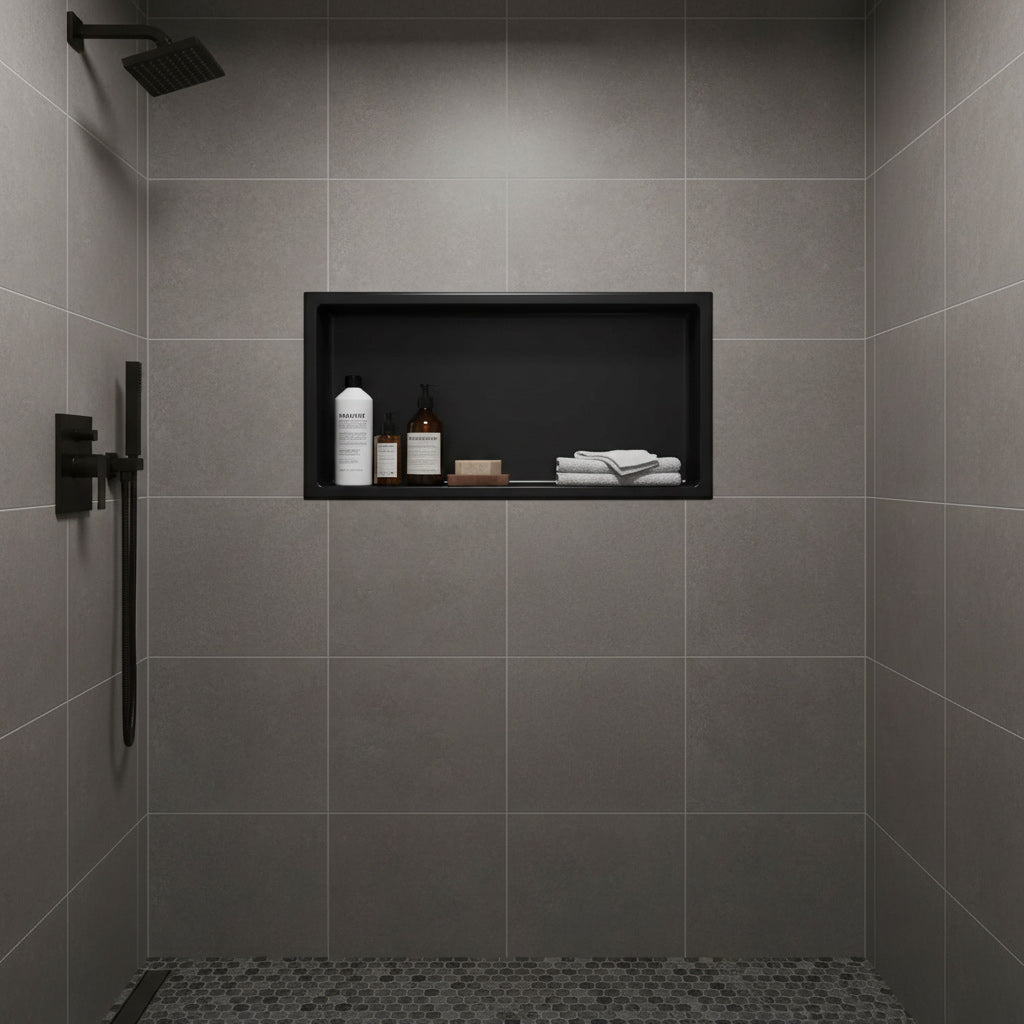 Stilform Stainless Steel Wall Recess Matte Black in 30x30, 60x30 cm