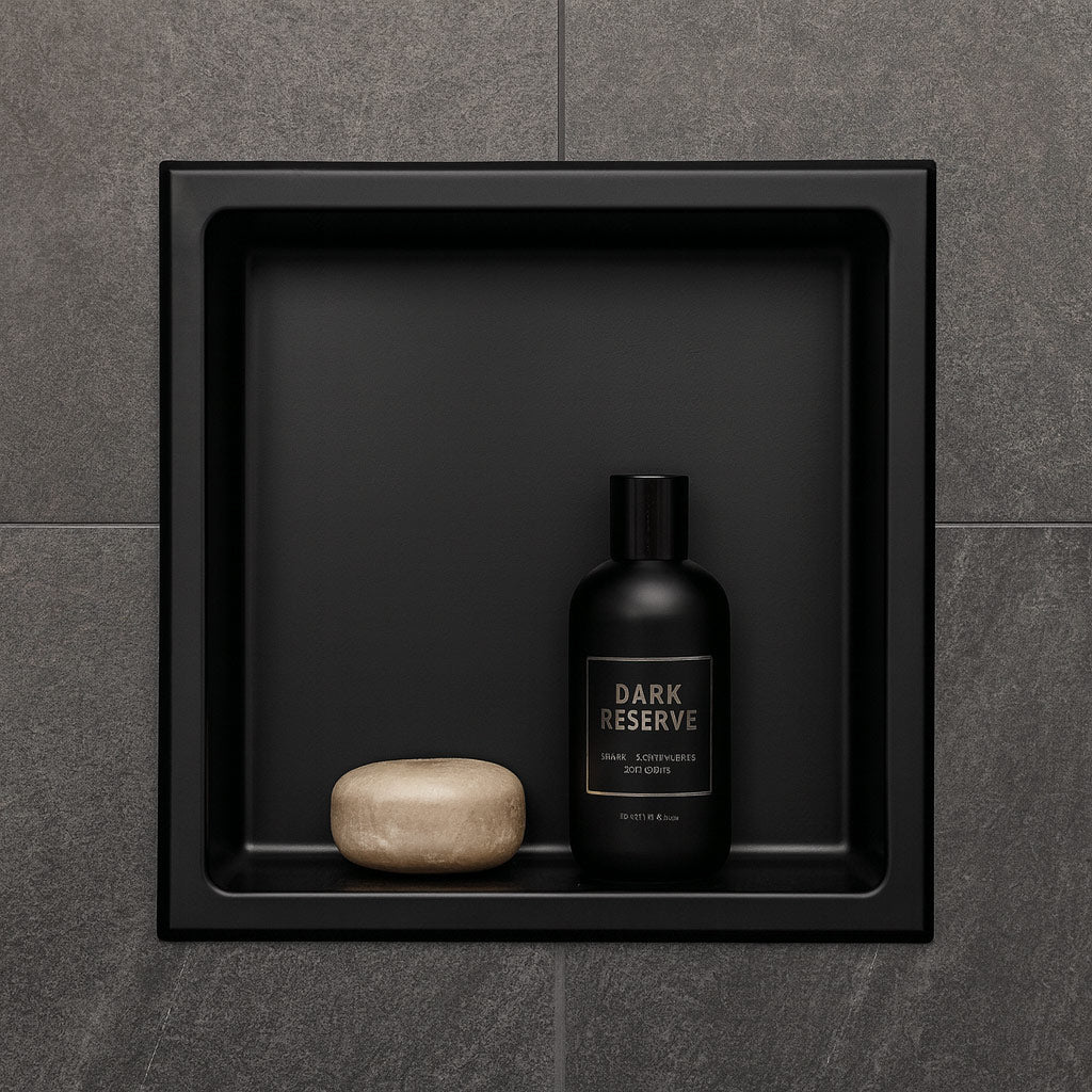 Stilform Nicchia da Parete in Acciaio Inox Nero Opaco nelle misure 30x30, 60x30 cm o 90x30 cm