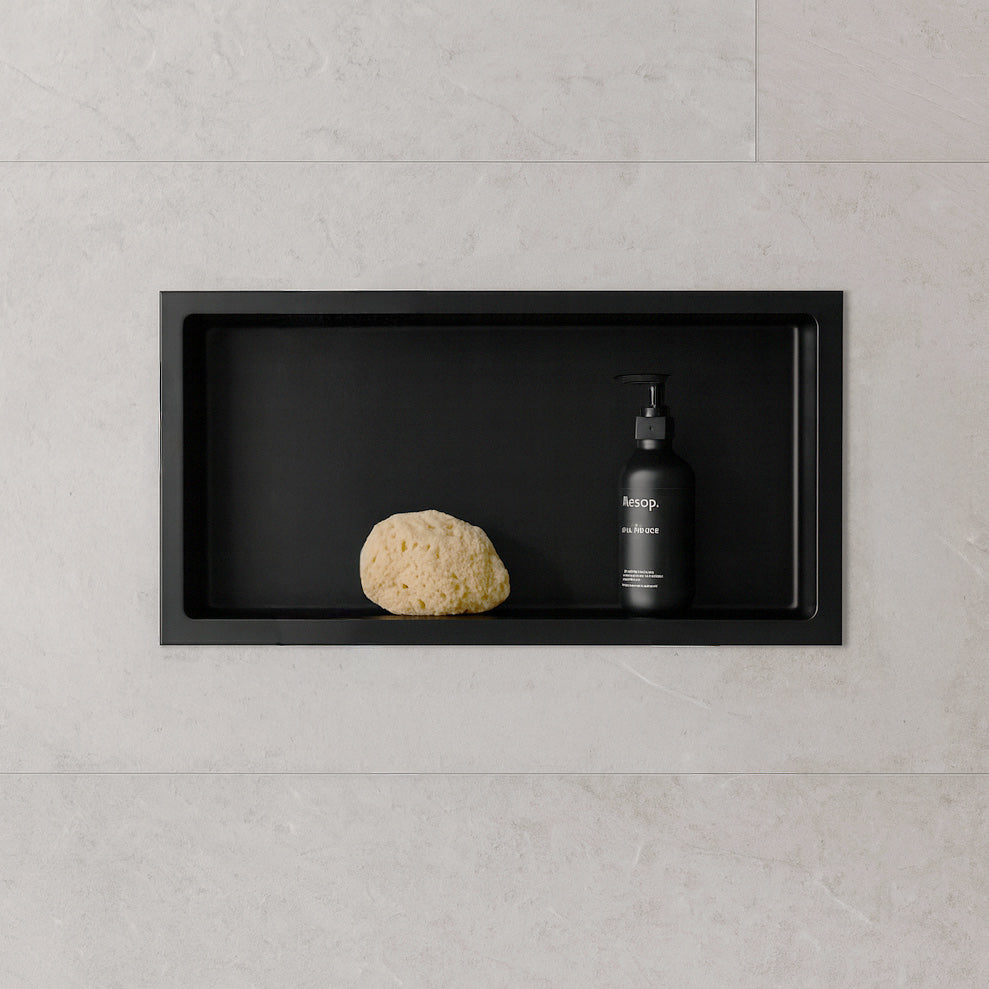 Stilform Stainless Steel Wall Recess Matte Black in 30x30, 60x30 cm