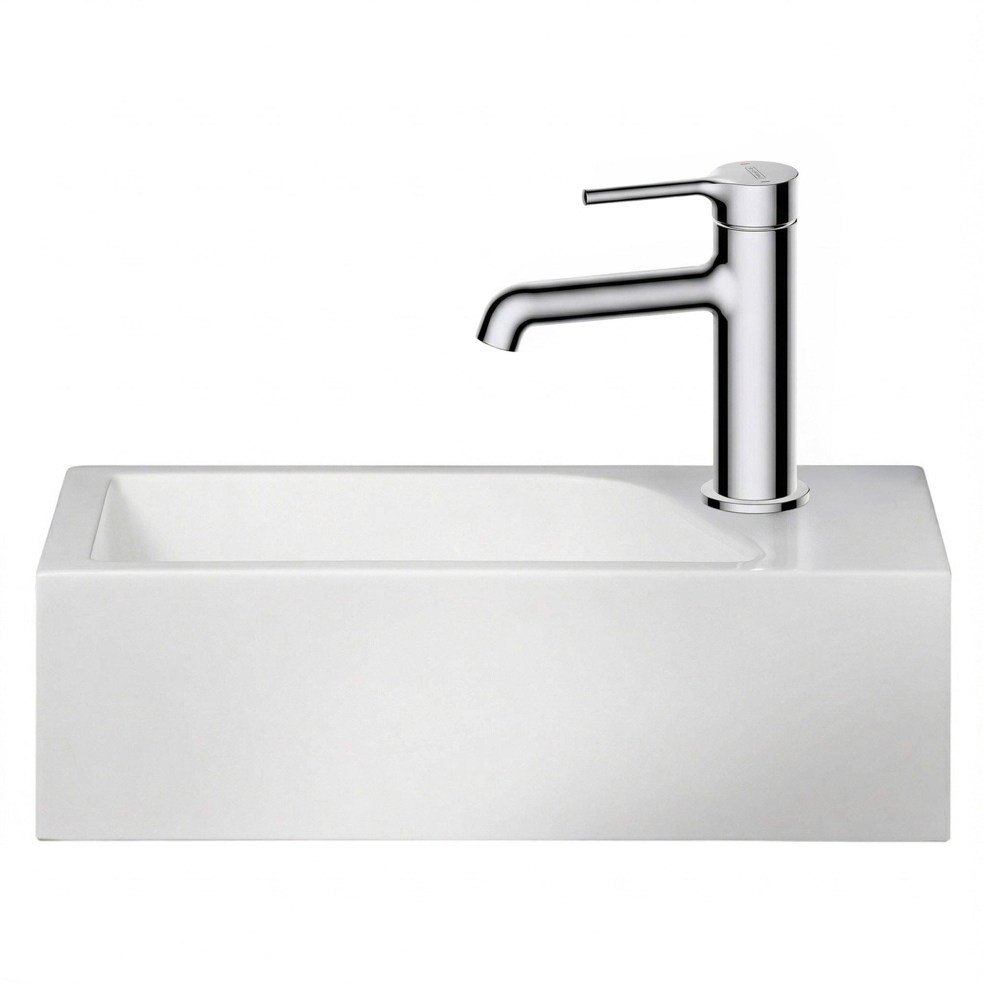 SOHO Guest WC Basin Made from Mineral Cast for Wall Mounting or as a Countertop Basin with Tap Hole