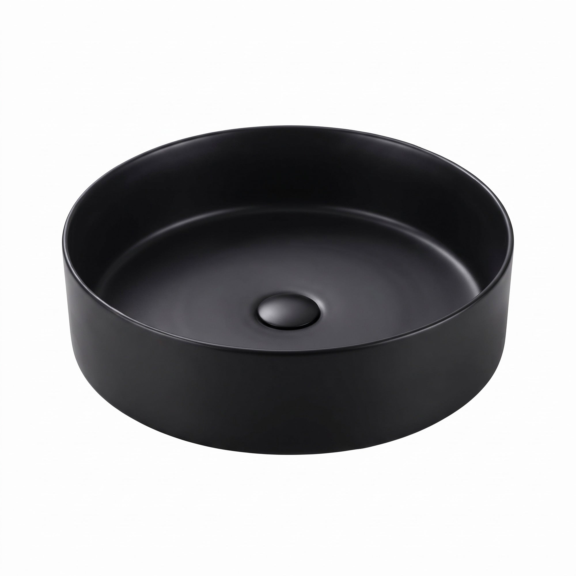 Park Stainless steel countertop washbasin without tap hole 40 cm in Matt black