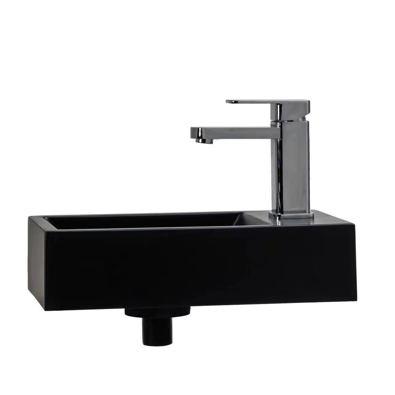 STILFORM Lavabo WC invités QUARZ Noir Mat avec trou pour robinet