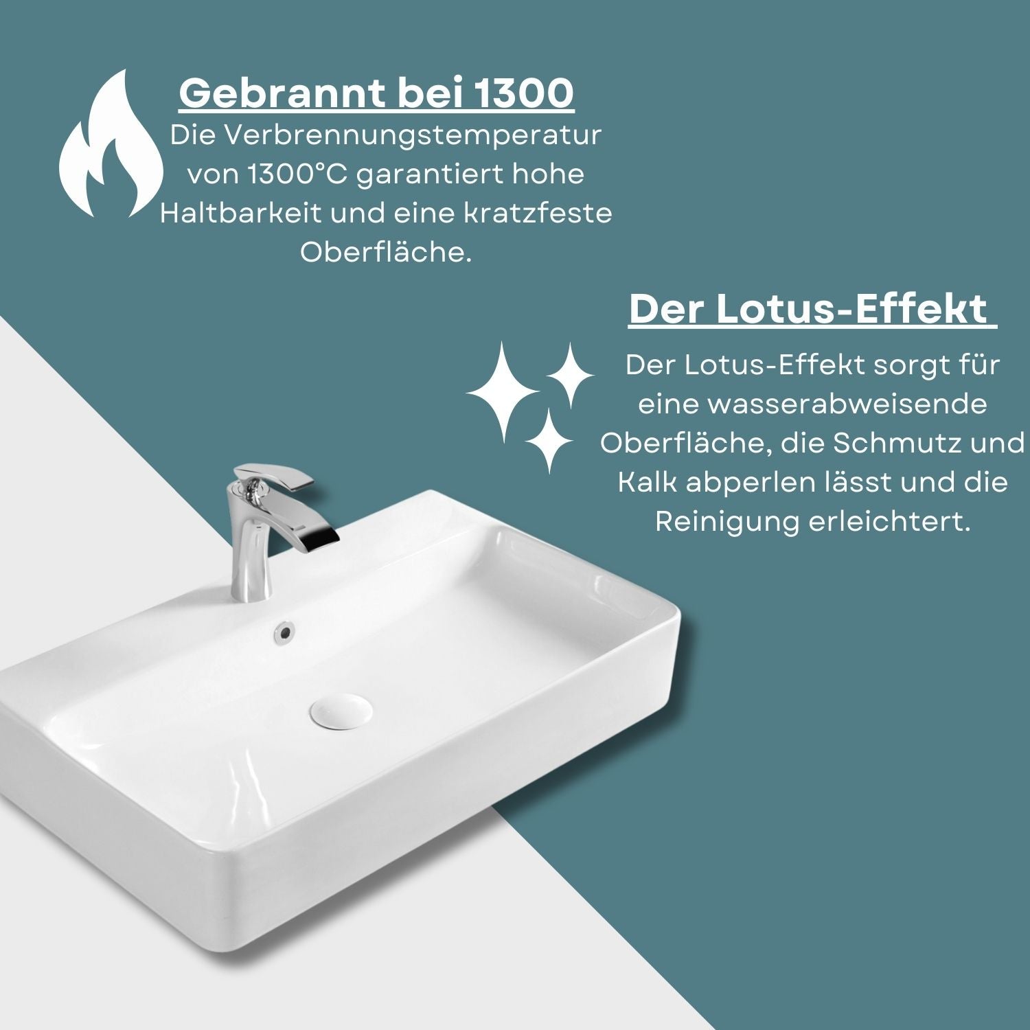 Lavabo Berlin 70x42 in pregiata ceramica per montaggio a parete o come lavabo da appoggio con foro per rubinetto