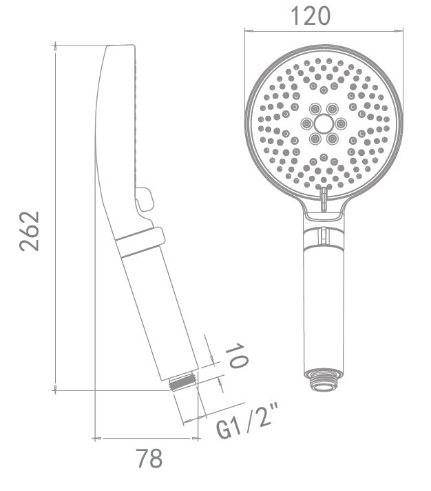 Stilform Premium Douchette à main Soho 3 types de jets chromé 120mm