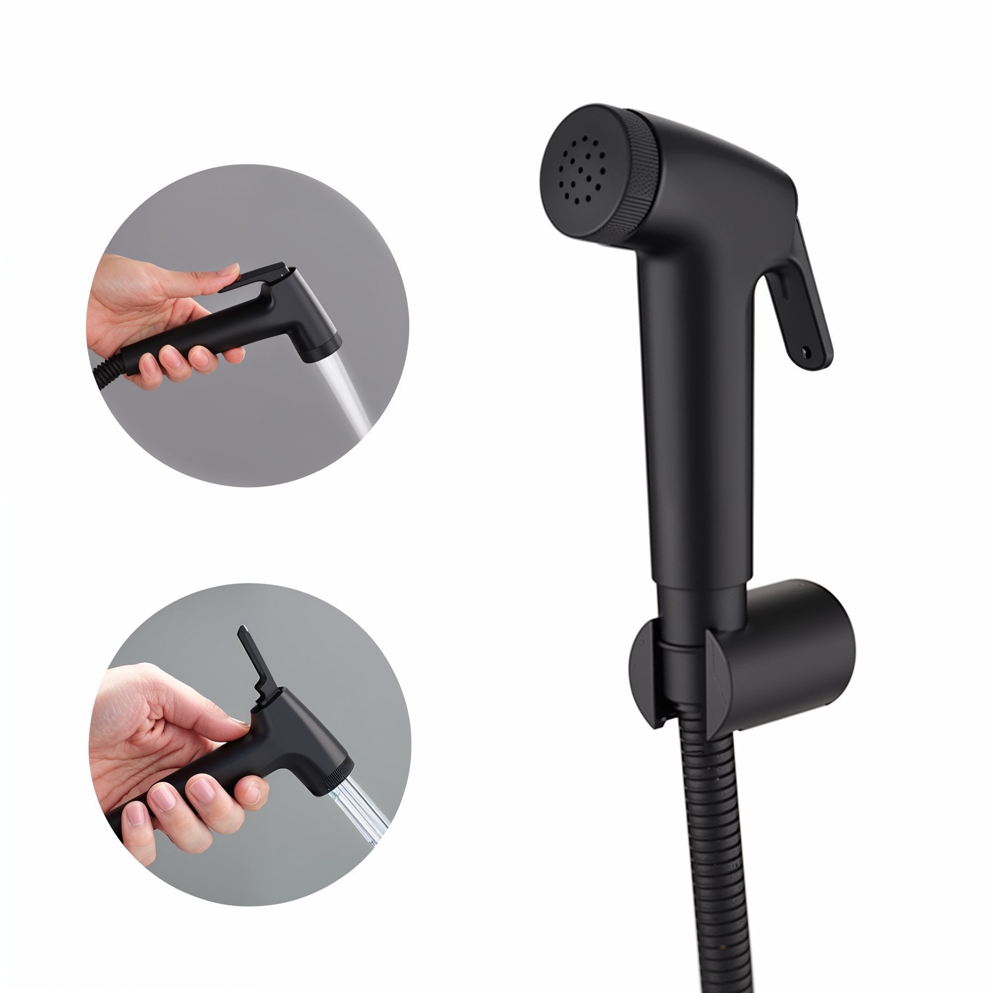 Set completo WC/Bidet con doccetta SOHO e valvola di arresto, nero opaco