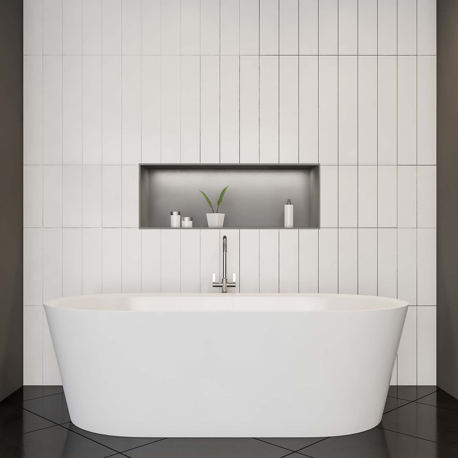 Niche murale minimaliste en acier inoxydable brossé 30x30 ou 60x30