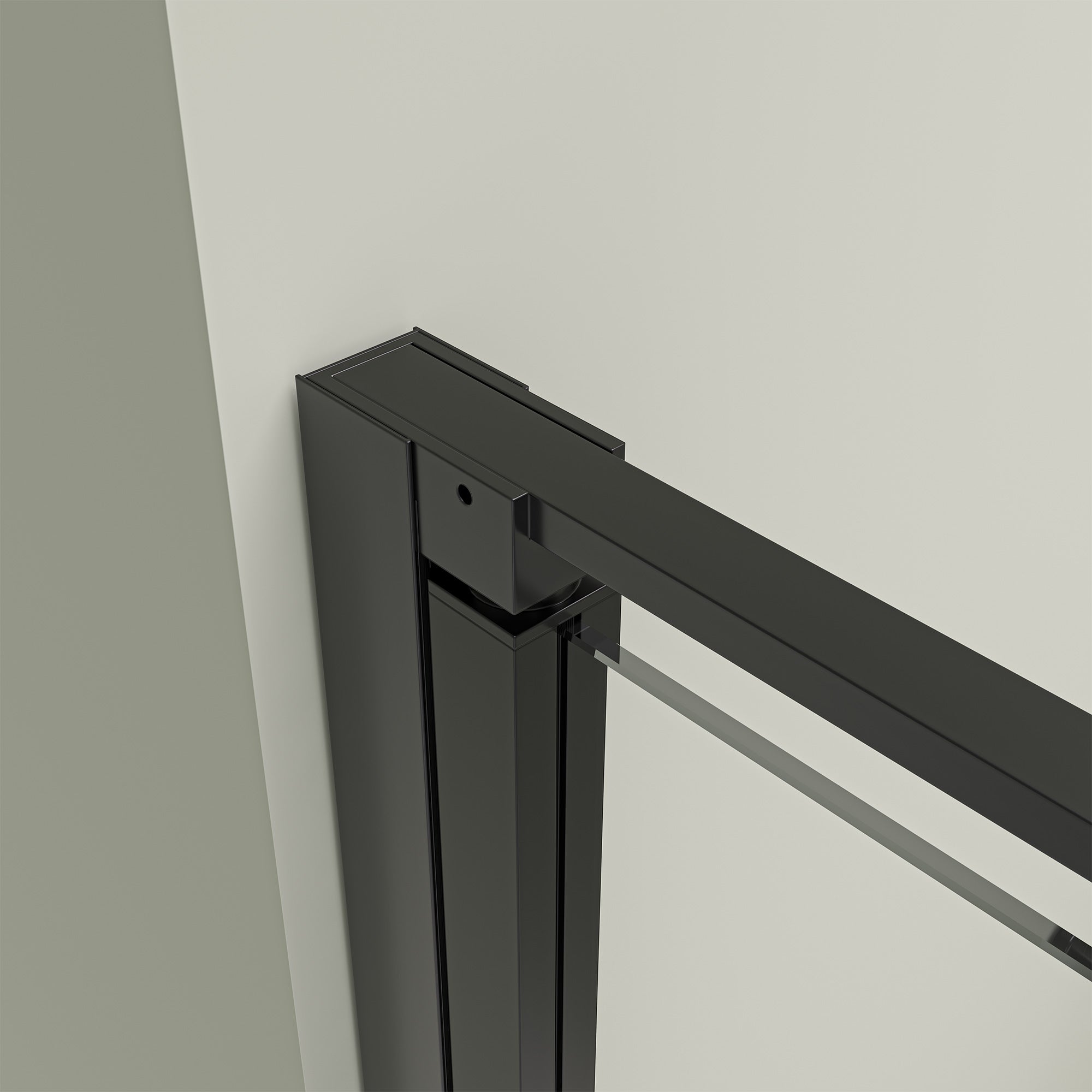 Eck-Duschkabine mit Drehtür – 8 mm Sicherheitsglas in Schwarz Matt, versch. Größen
