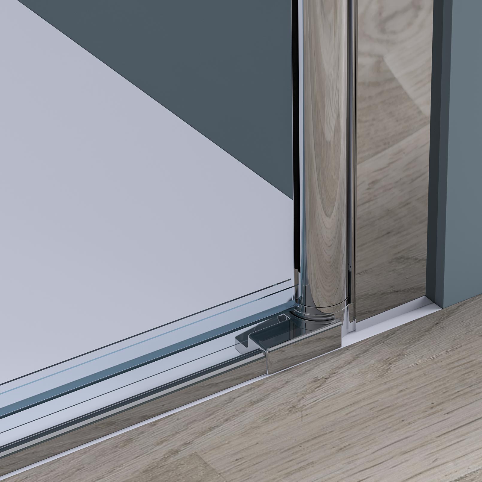 Cabina doccia angolare con porte girevoli – vetro di sicurezza da 8 mm in cromo, varie dimensioni