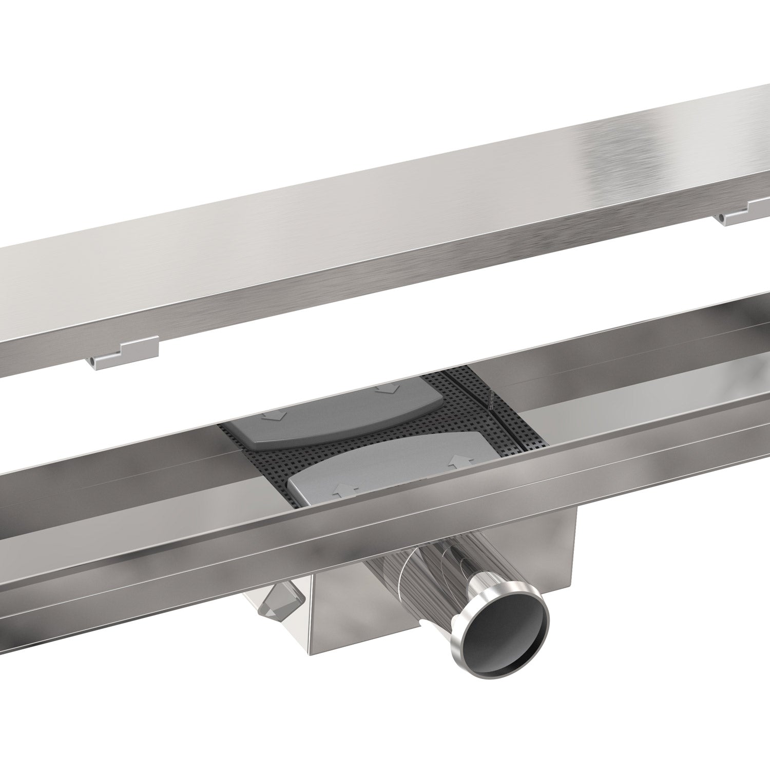 Professionnel Caniveau de douche Carrelable 2 en 1 60-140 cm Acier inoxydable SU 316