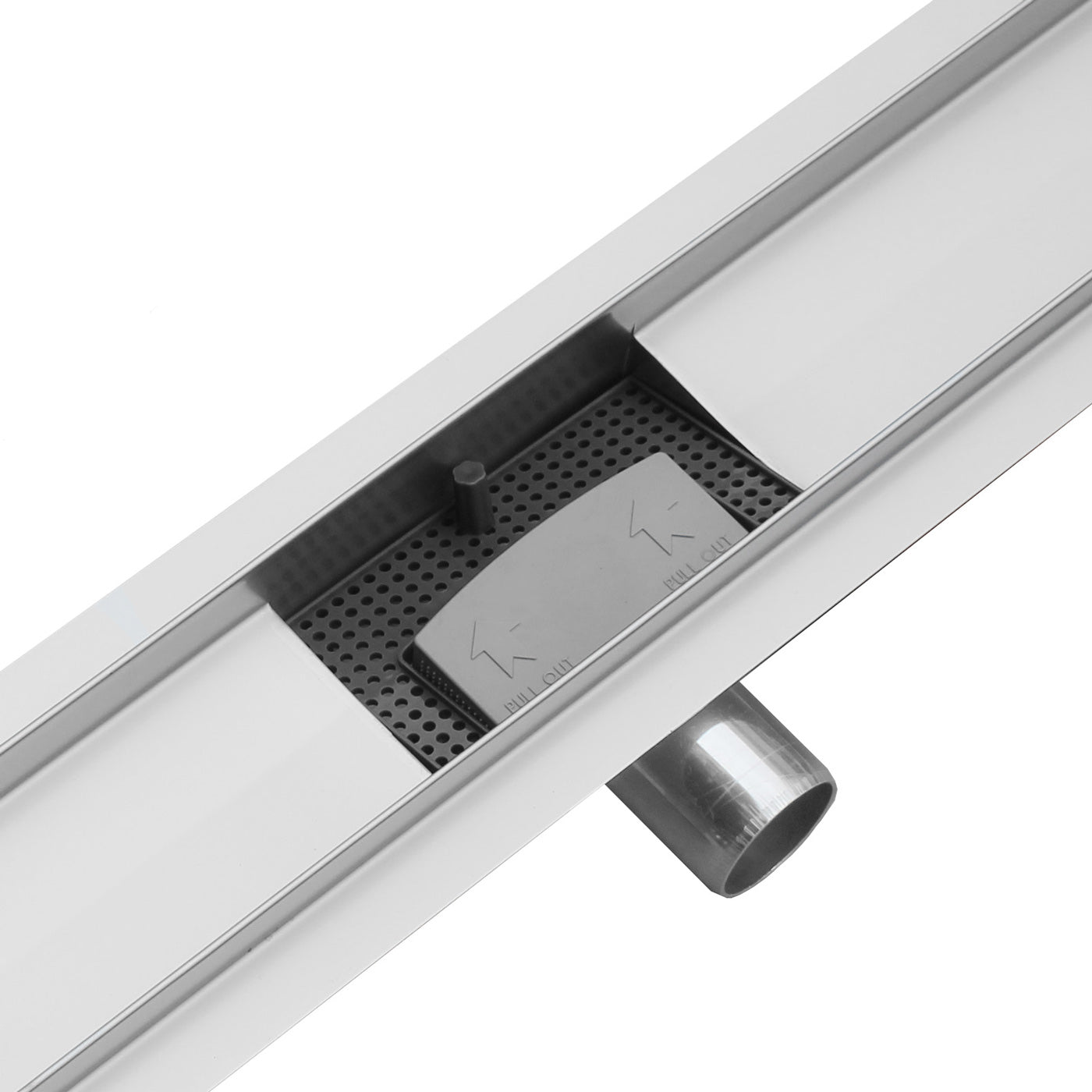 Canaletta doccia professionale con griglia di scarico 60-140cm in acciaio inox