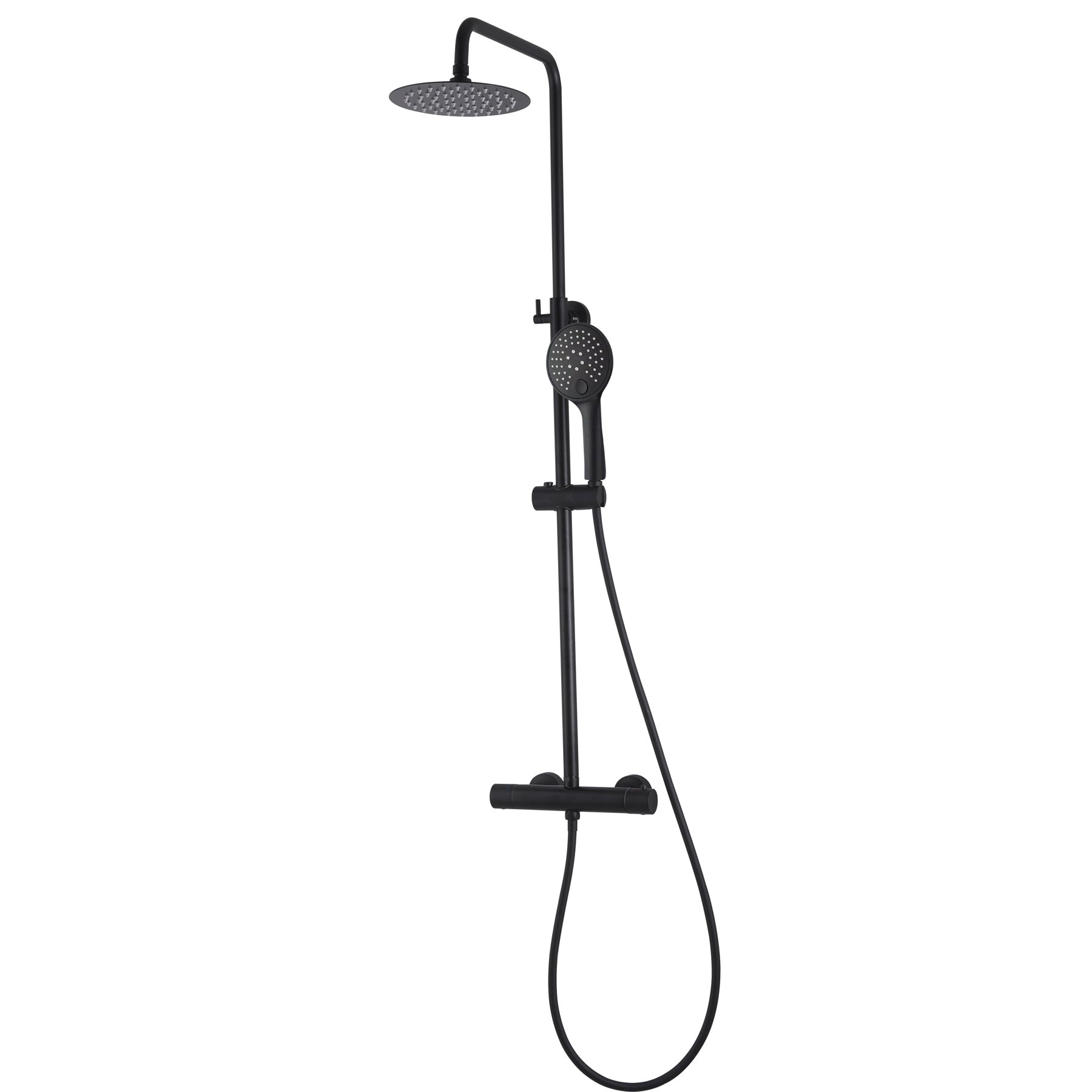 Colonne de douche thermostatique Highline Pro avec douche de pluie et douchette à main noir mat