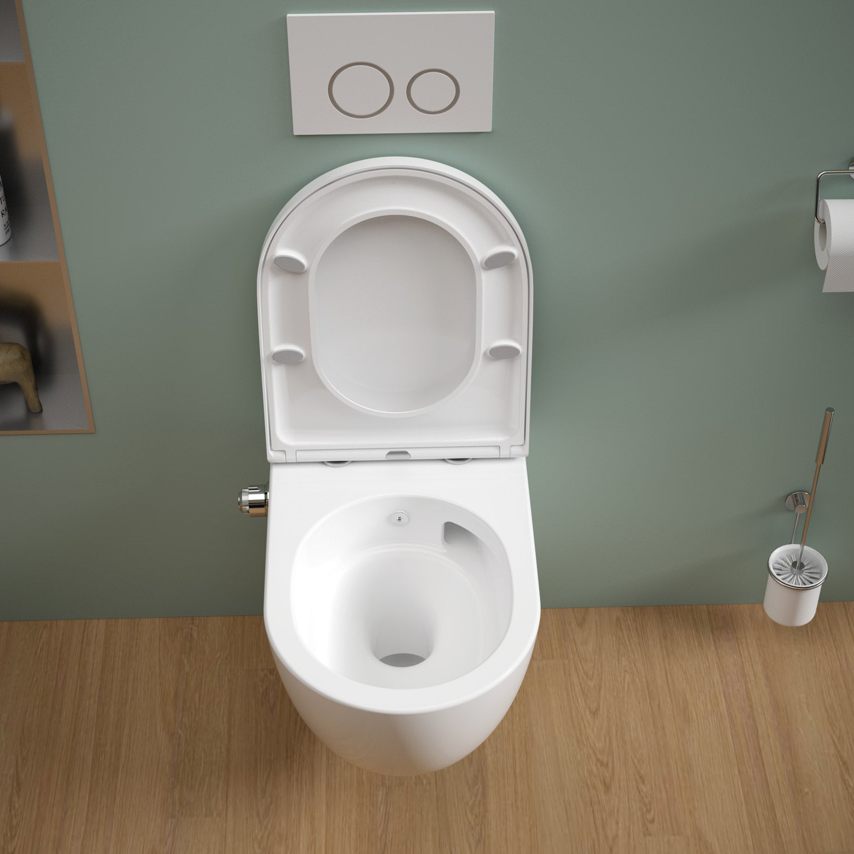 Perem nélküli zuhanyzós WC SOHO 4.0 termostátos soft-close ülőke, taharet funkcióval