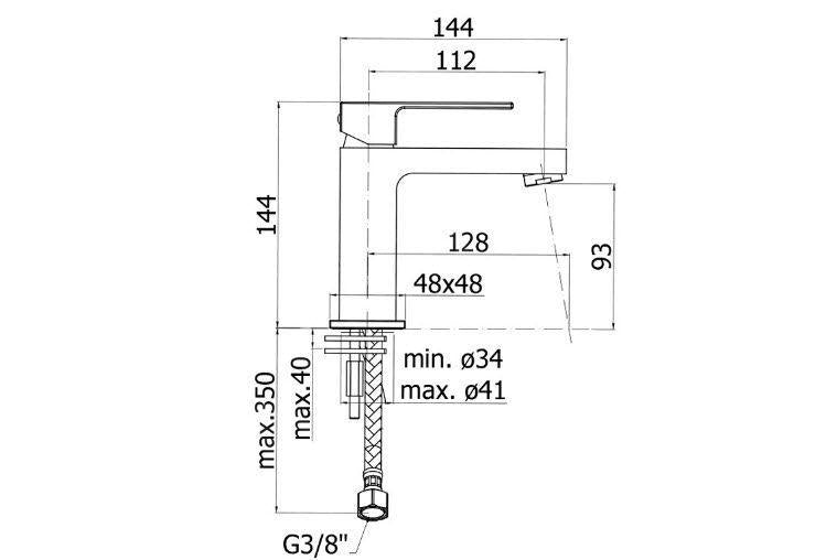 Mitigeur de lavabo moderne Elle