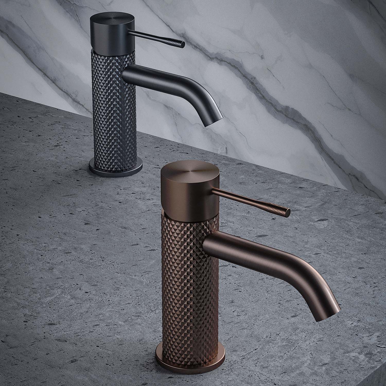 Miscelatore lavabo Stilform serie Iconic in rame spazzolato