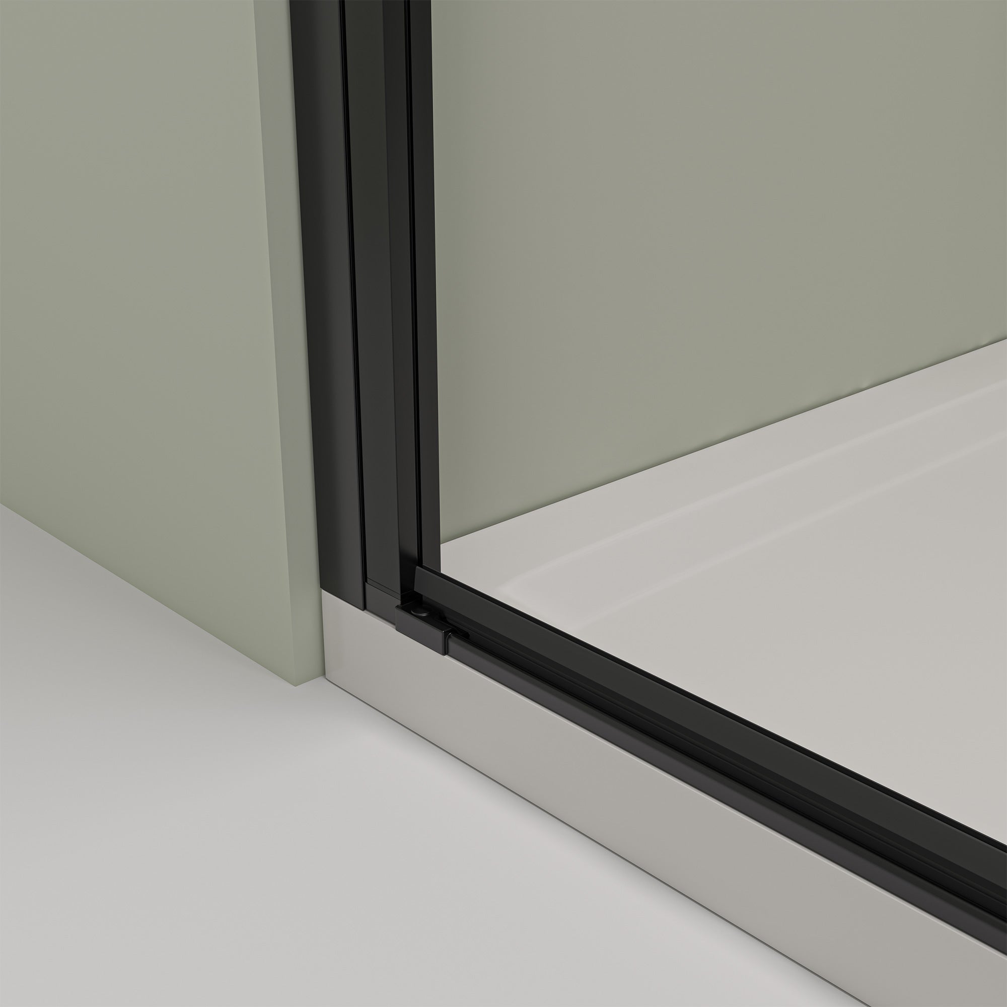 Eck-Duschkabine mit Drehtür – 8 mm Sicherheitsglas in Schwarz Matt, versch. Größen