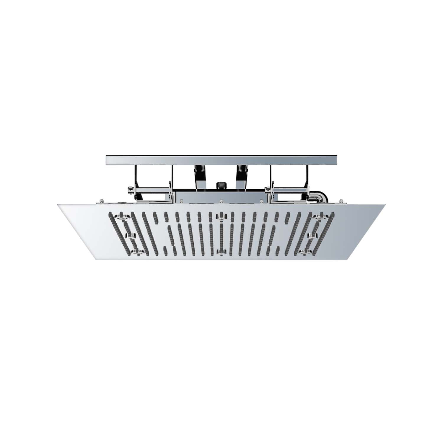 Douche de plafond Soho 80x80 LED cascade & brouillard avec cadre encastré