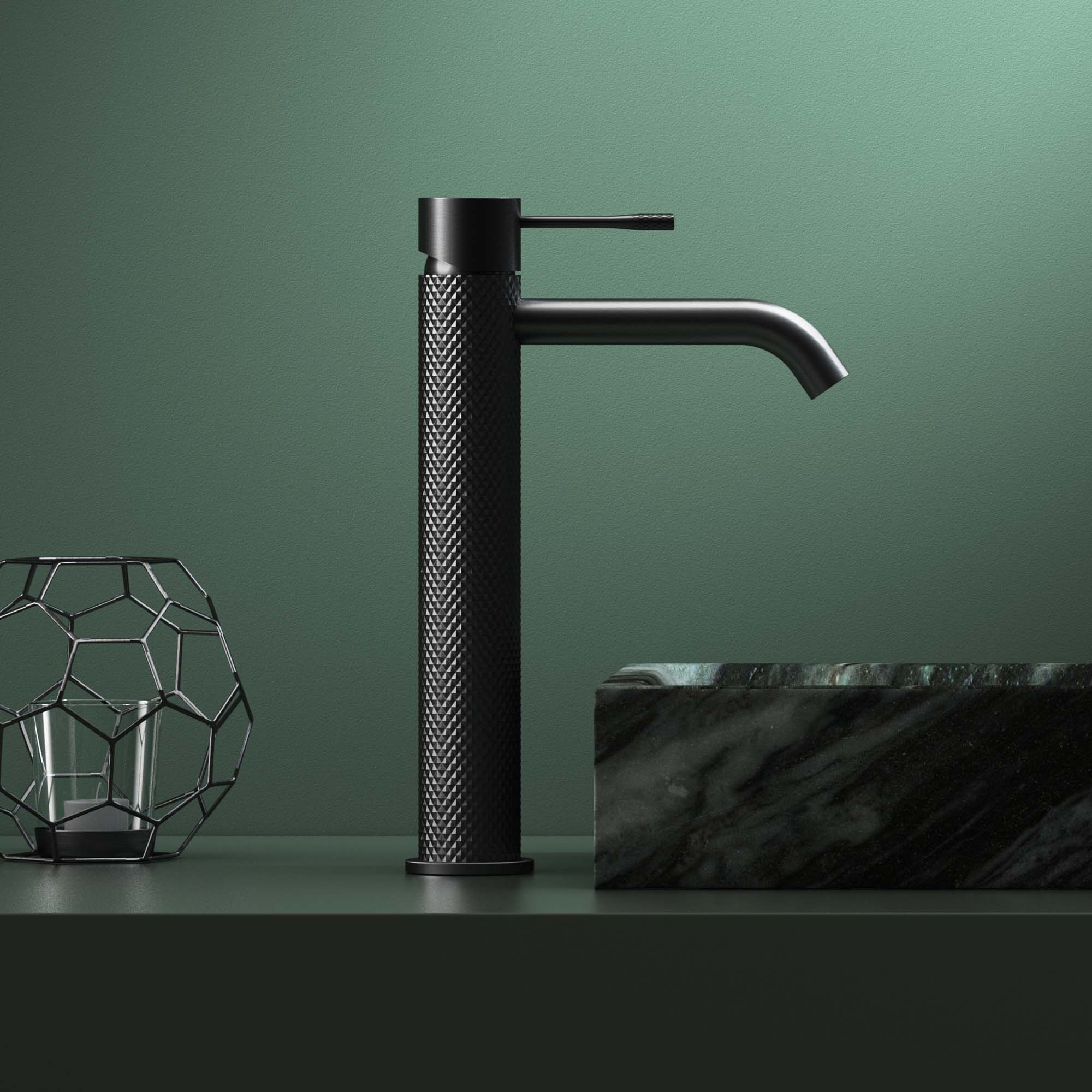 Mitigeur de lavabo Stilform série Iconic, version haute, finition Gunmetal