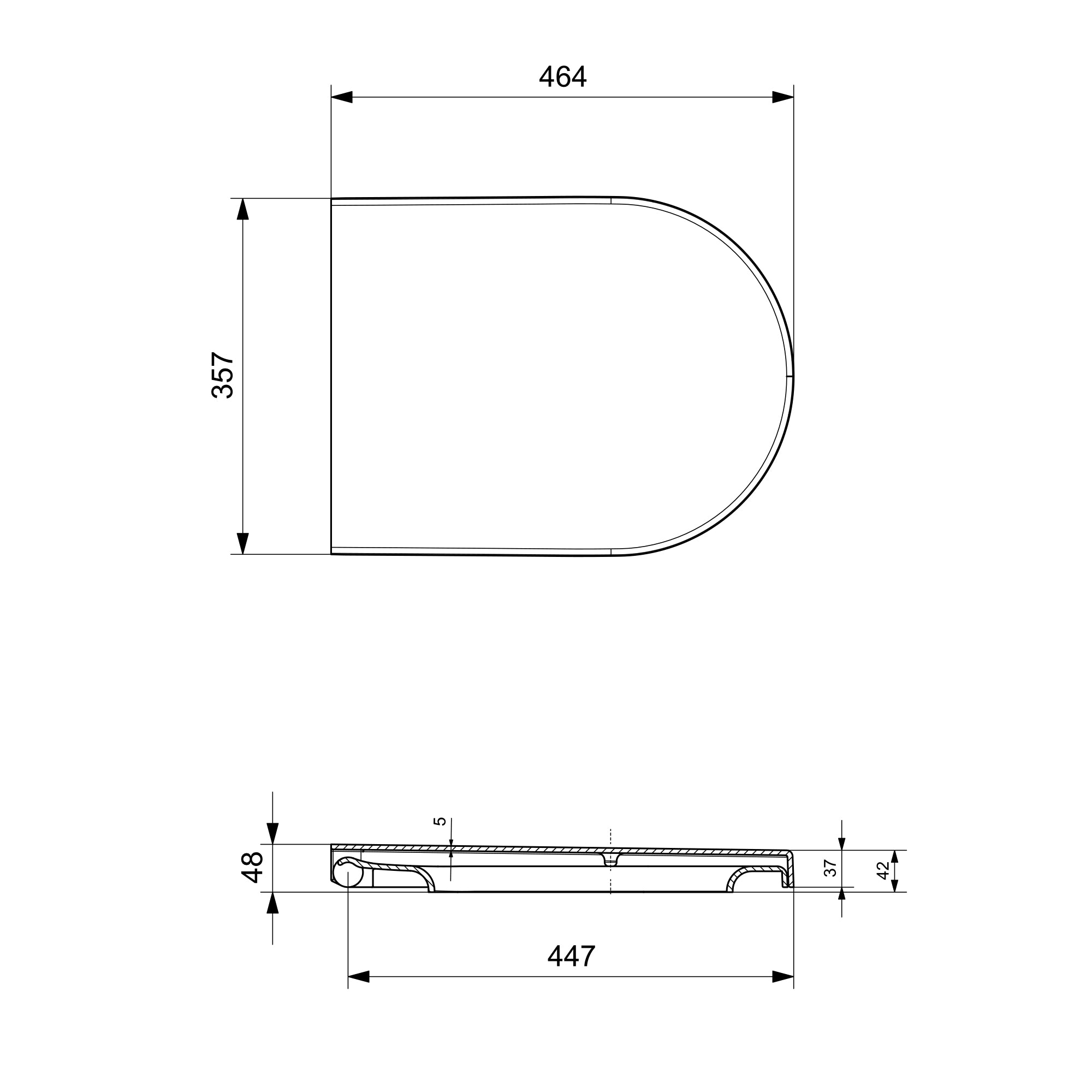 Ersatz Slim WC Sitz für Whirlflush WC Standard